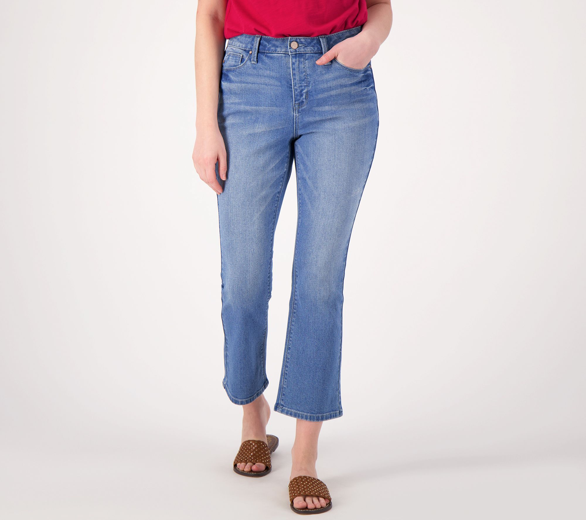 "As Is" Laurie Felt Regular Forever Denim 5 Pocket Crop Baby Bell Jeans