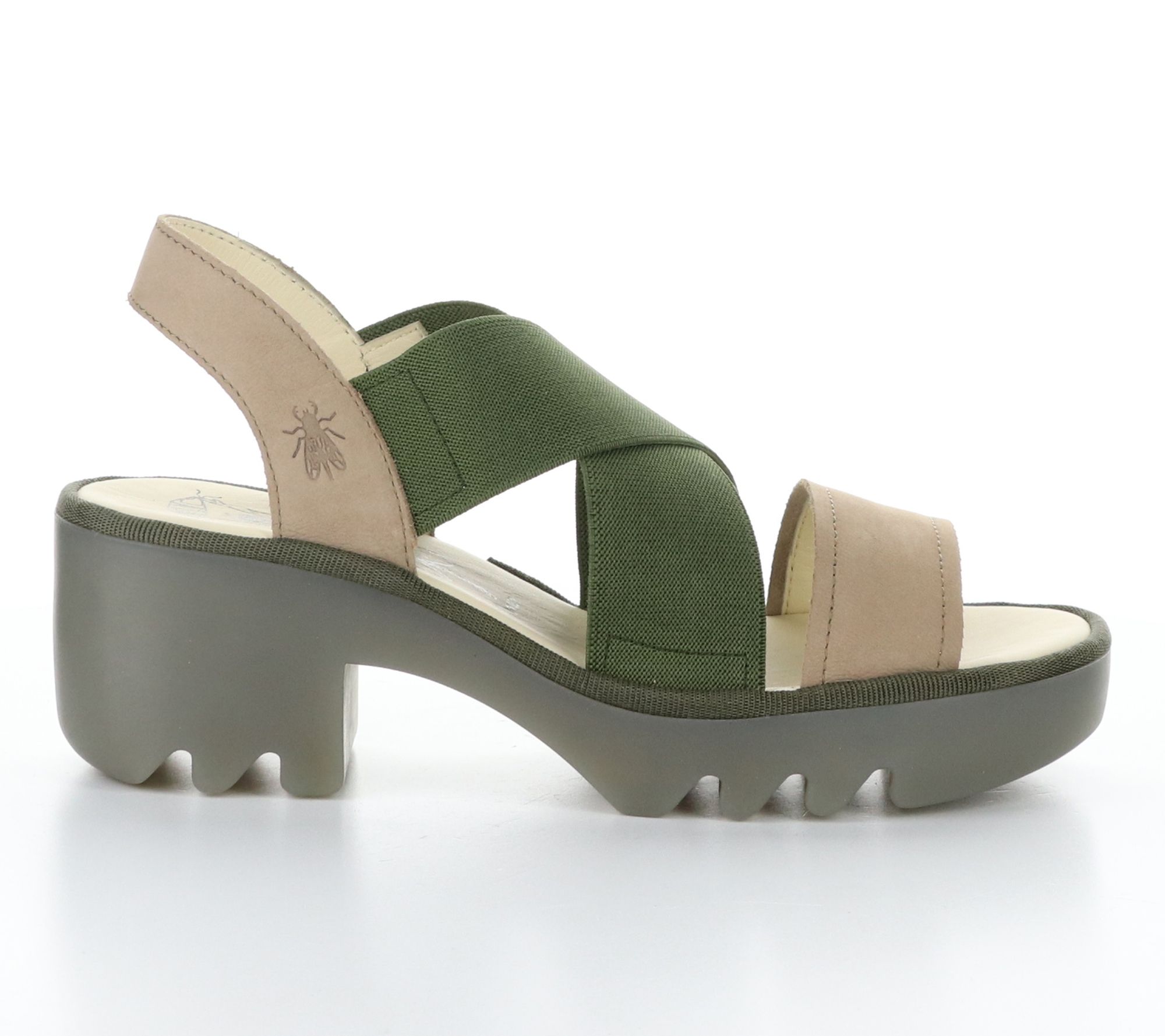 Fly London Elastic and Leather Lug Sandal - Taji