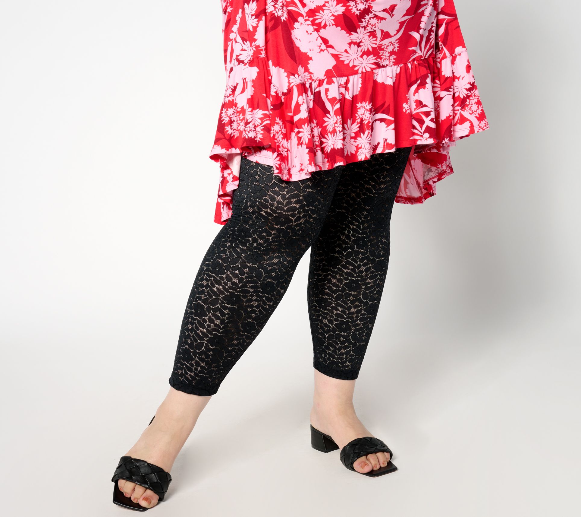 LOGO Layers by Lori Goldstein Regular Stretch Lace Leggings