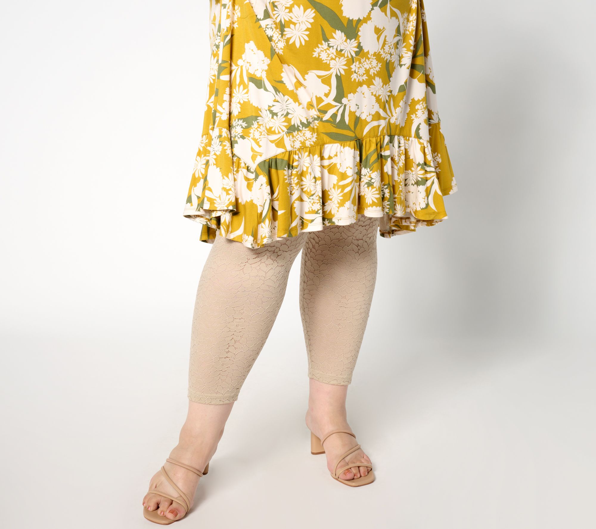 LOGO Layers by Lori Goldstein Regular Stretch Lace Leggings