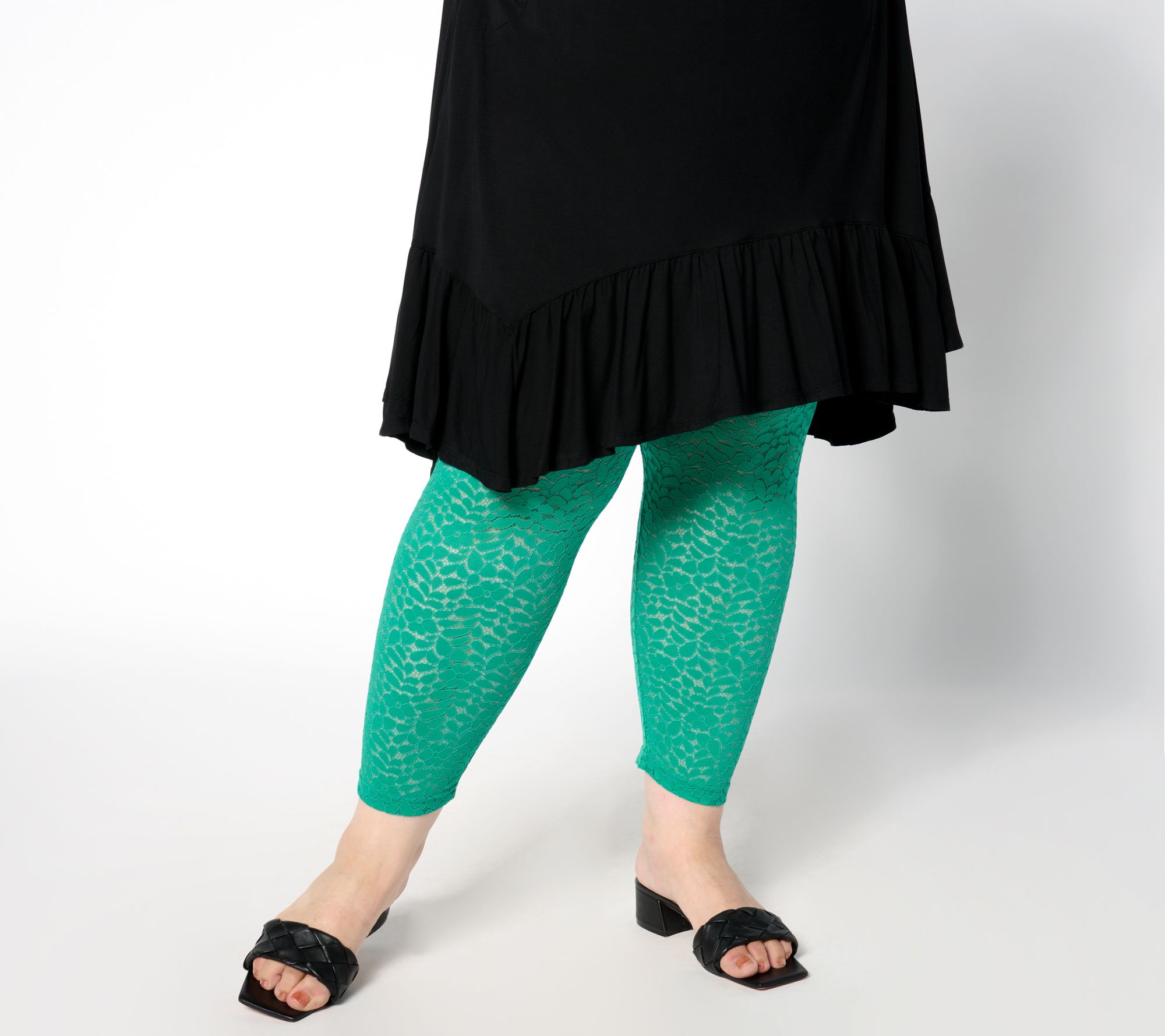 LOGO Layers by Lori Goldstein Regular Stretch Lace Leggings
