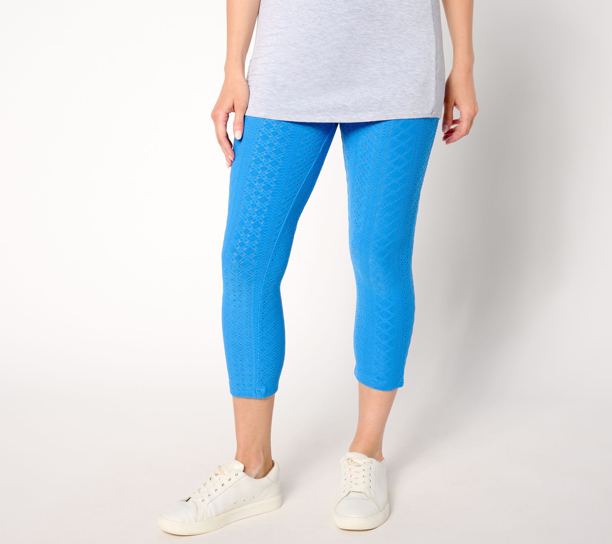 LOGO Layers by Lori Goldstein Petite Stretch Lace Capri Legging