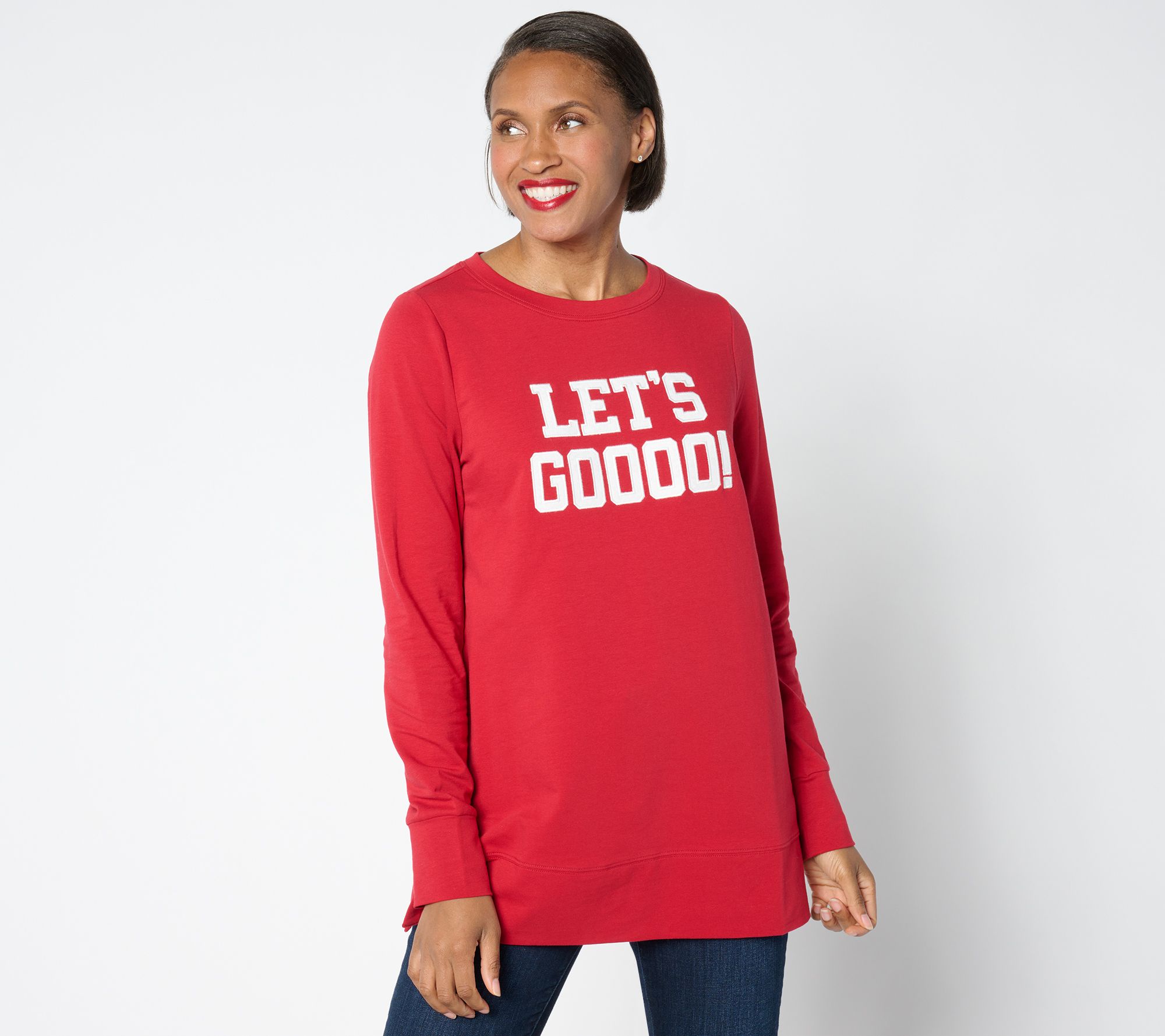 Belle by Kim Gravel Game Day Top w/ Side Slits