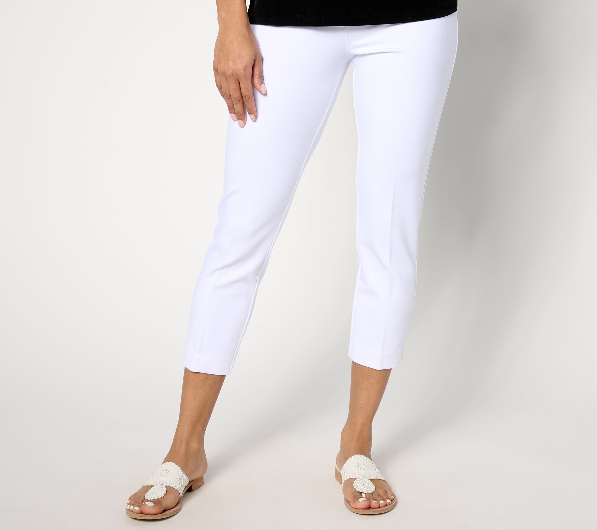 "As Is" Susan Graver Regular Status Stretch Ponte Knit Crop Pants