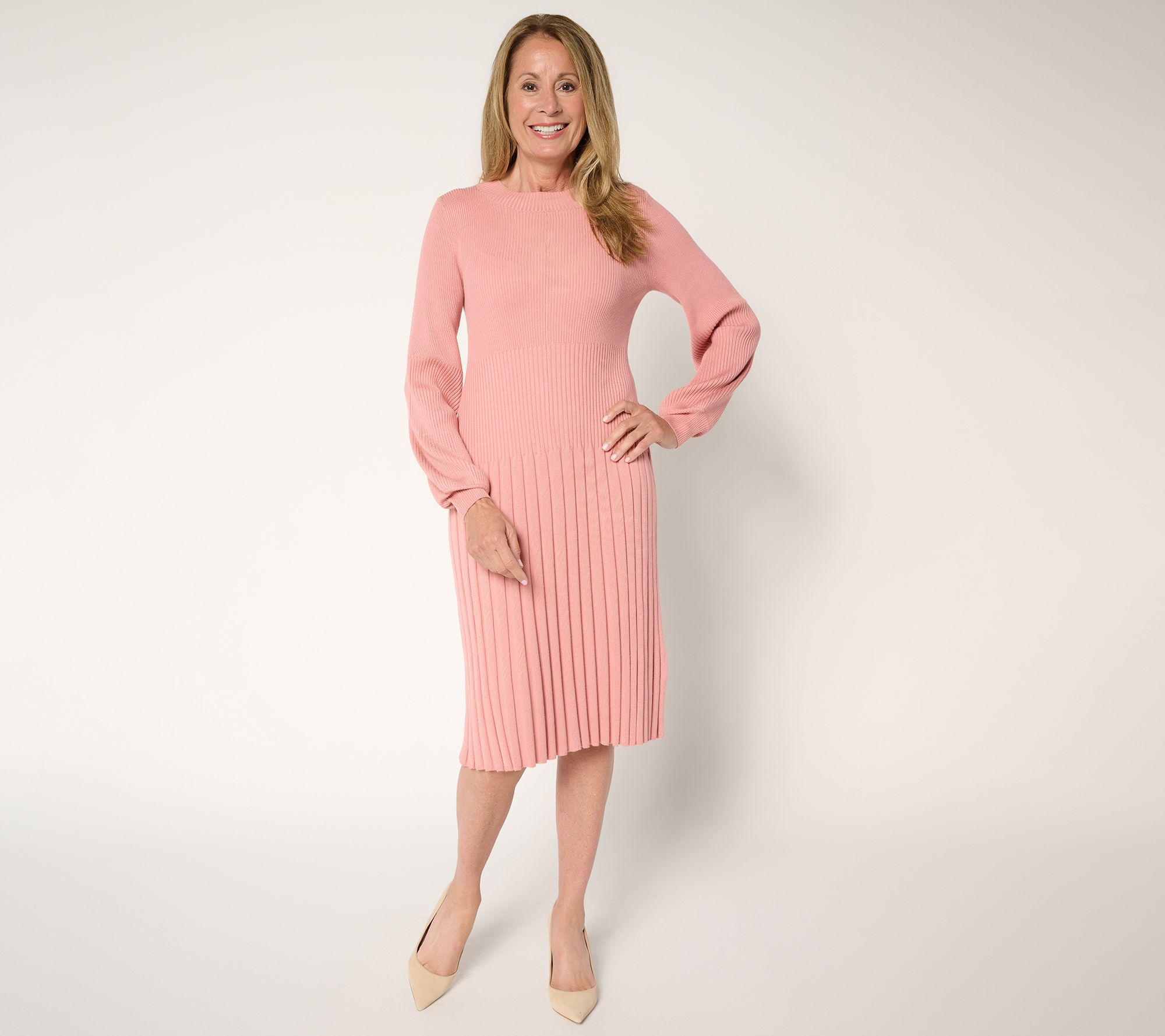 BEAUTIFUL by Lawrence Zarian Petite Balloon Sleeve Sweater Dress