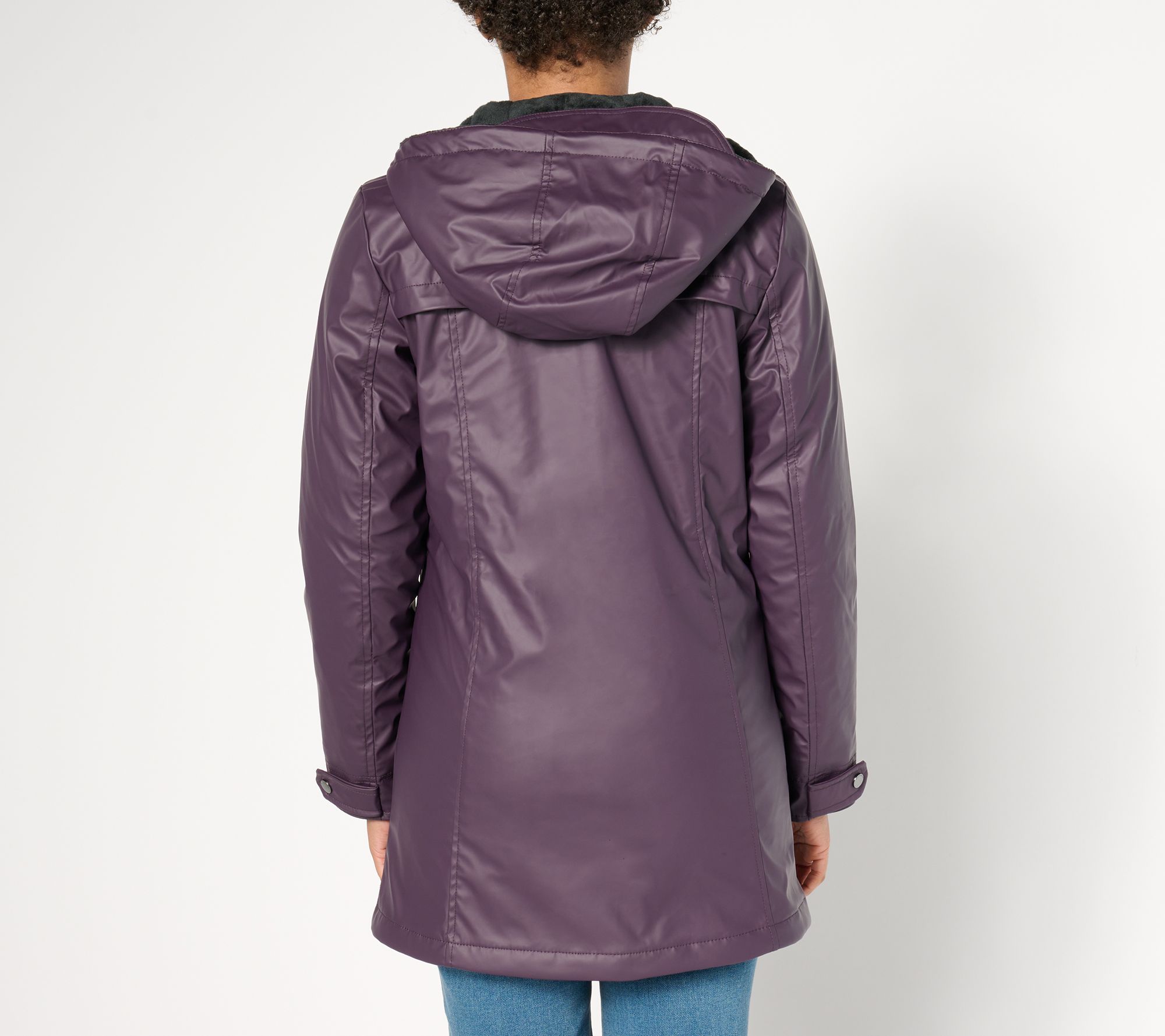 Weatherproof Water Resistant Rain Coat with Drawcord Hood