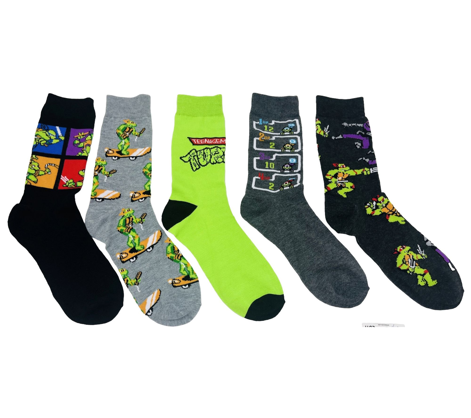 Teenage Mutant Ninja Turtles M en's Crew Socks Set - 5 Pair