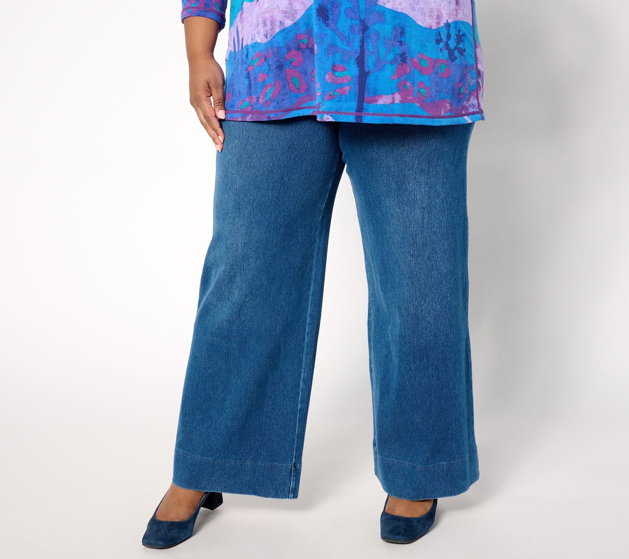 "As Is" Women With Control Prime Stretch Regular Wide Leg Pants