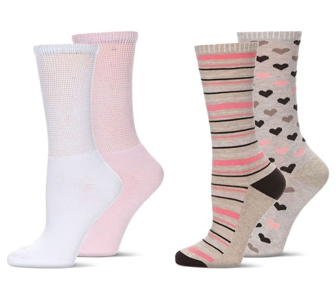 Memoi Unisex Cushion Crew Socks Set - 4 Pair