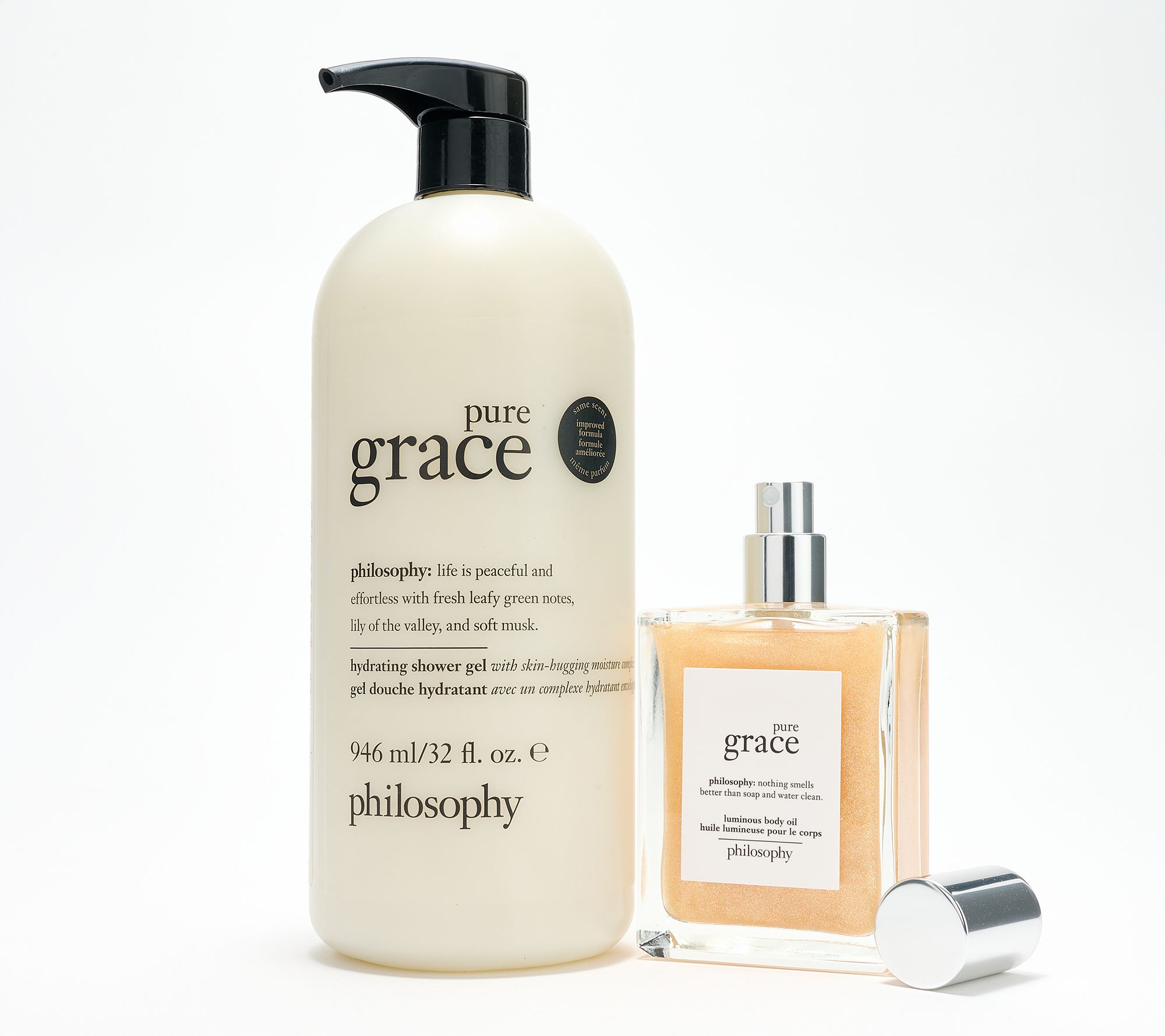 philosophy 32oz grace shower gel & 4oz luminous body oil