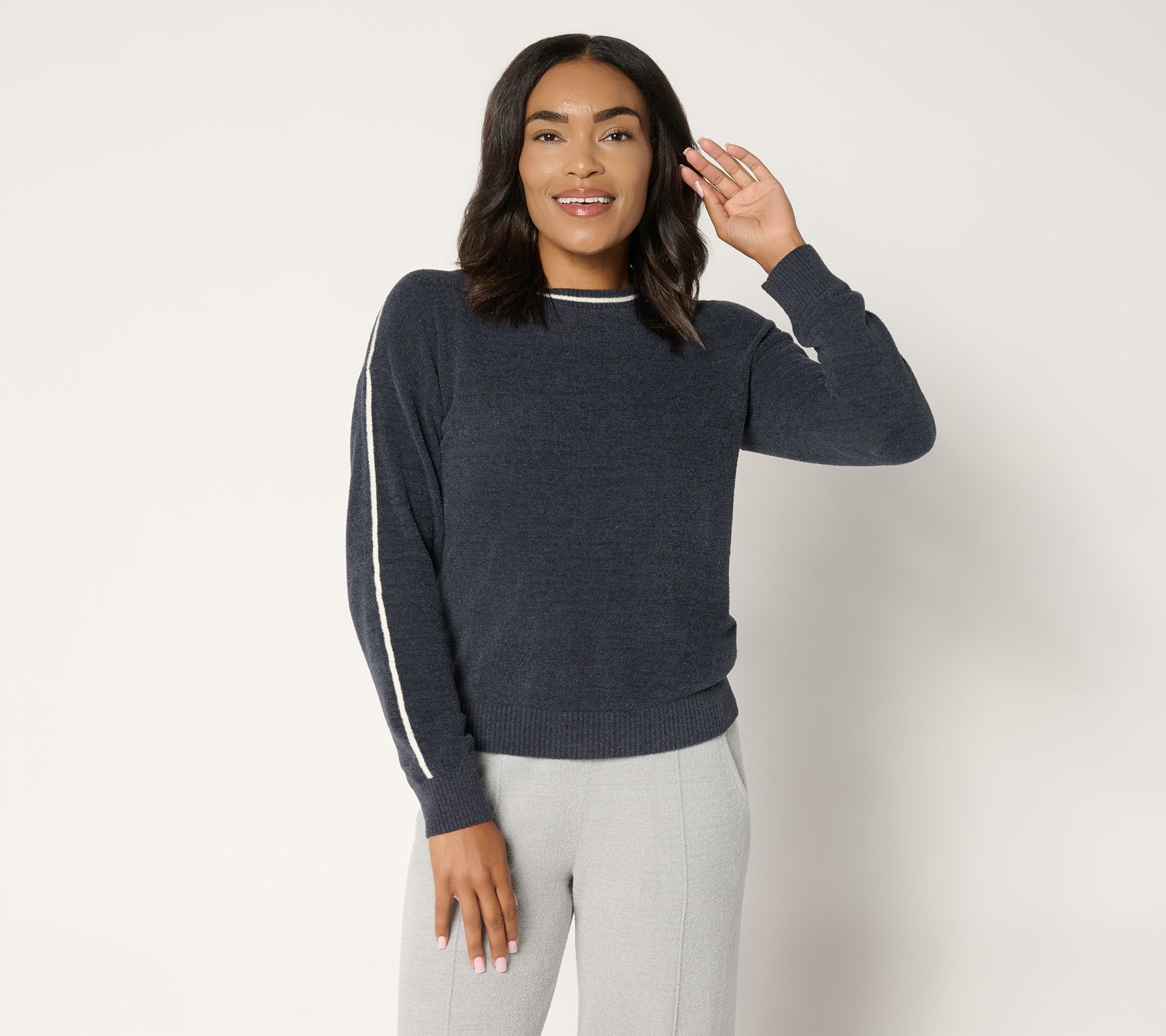 Barefoot Dreams CozyChic Ultra Lite Contrast Stripe Pullover