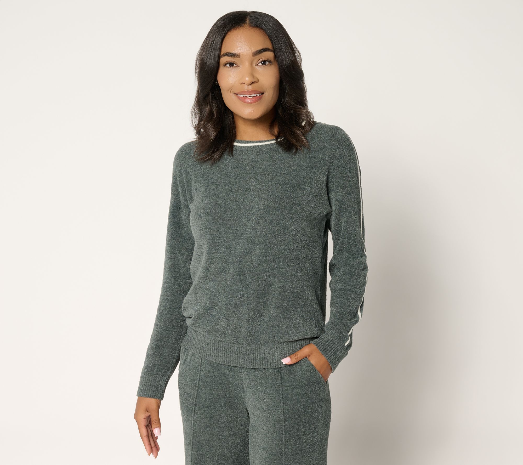 Barefoot Dreams CozyChic Ultra Lite Contrast Stripe Pullover