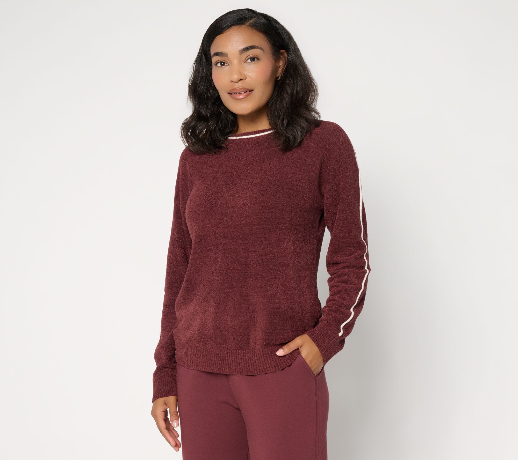 Barefoot Dreams CozyChic Ultra Lite Contrast Stripe Pullover