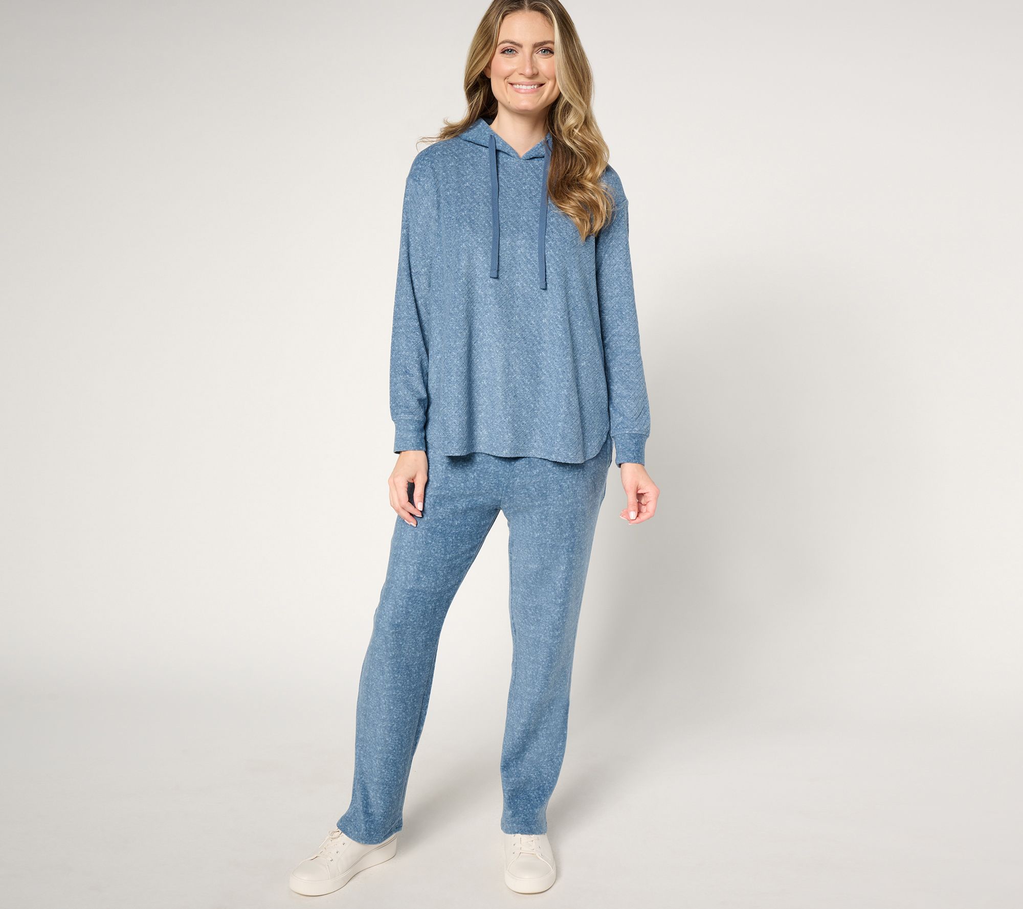 "As Is" Stan Herman Diamond Stretch Fleece Hooded Lounge Set