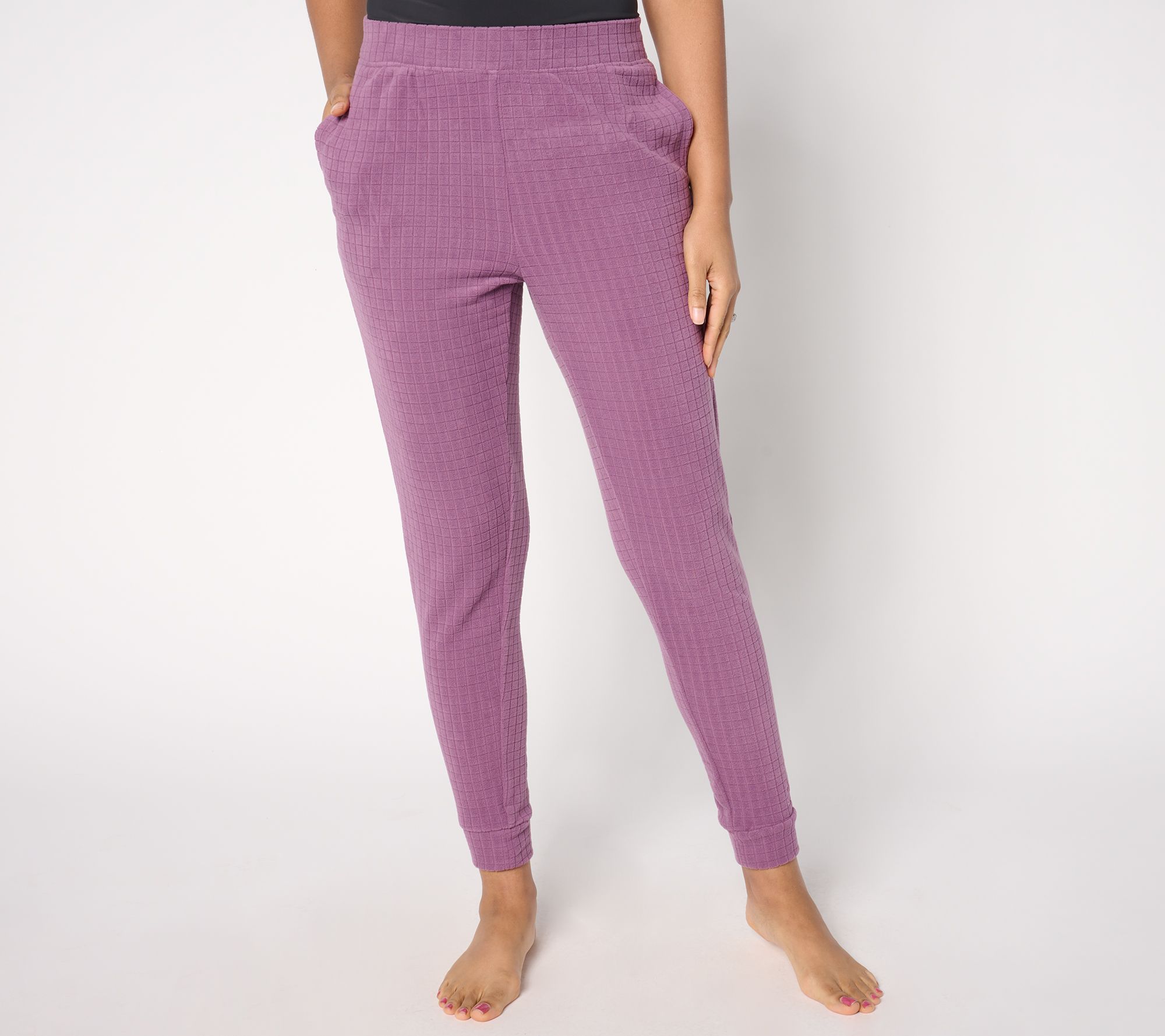 "As Is" Cuddl Duds Grid Fleece Jogger