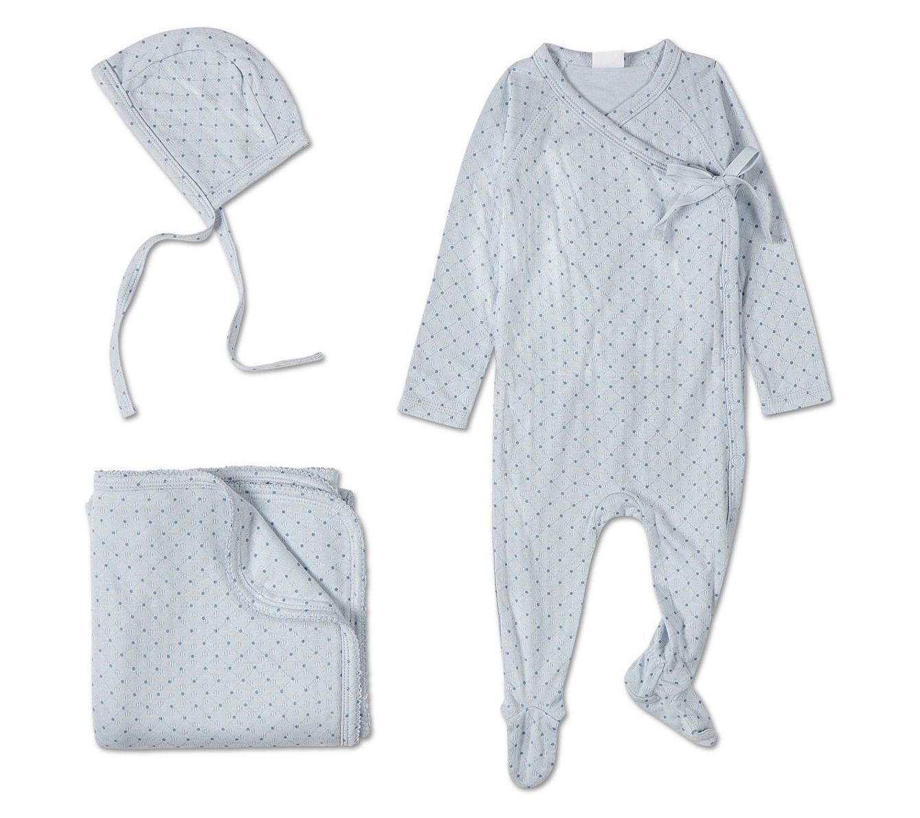 MiniMoi 3pc Pointelle Bamboo Blend Footie Set