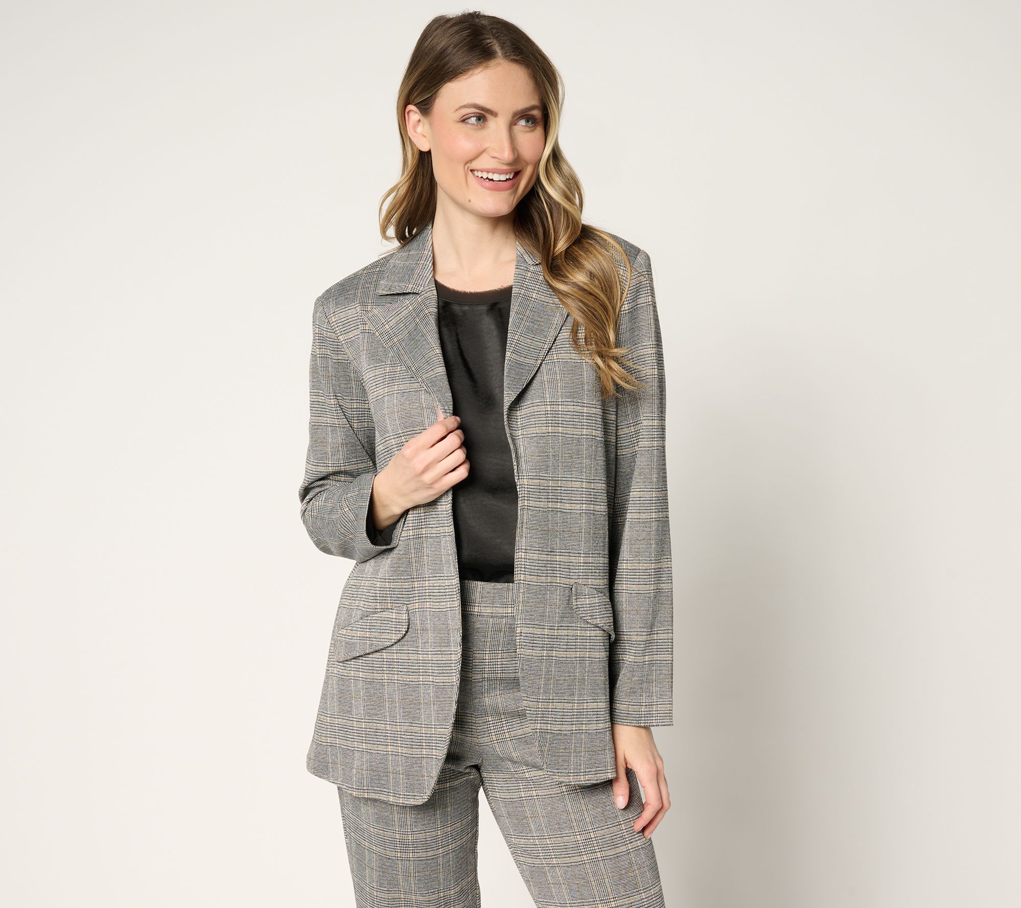 "As Is" by Stacy London Regular Knit Jacquard Blazer