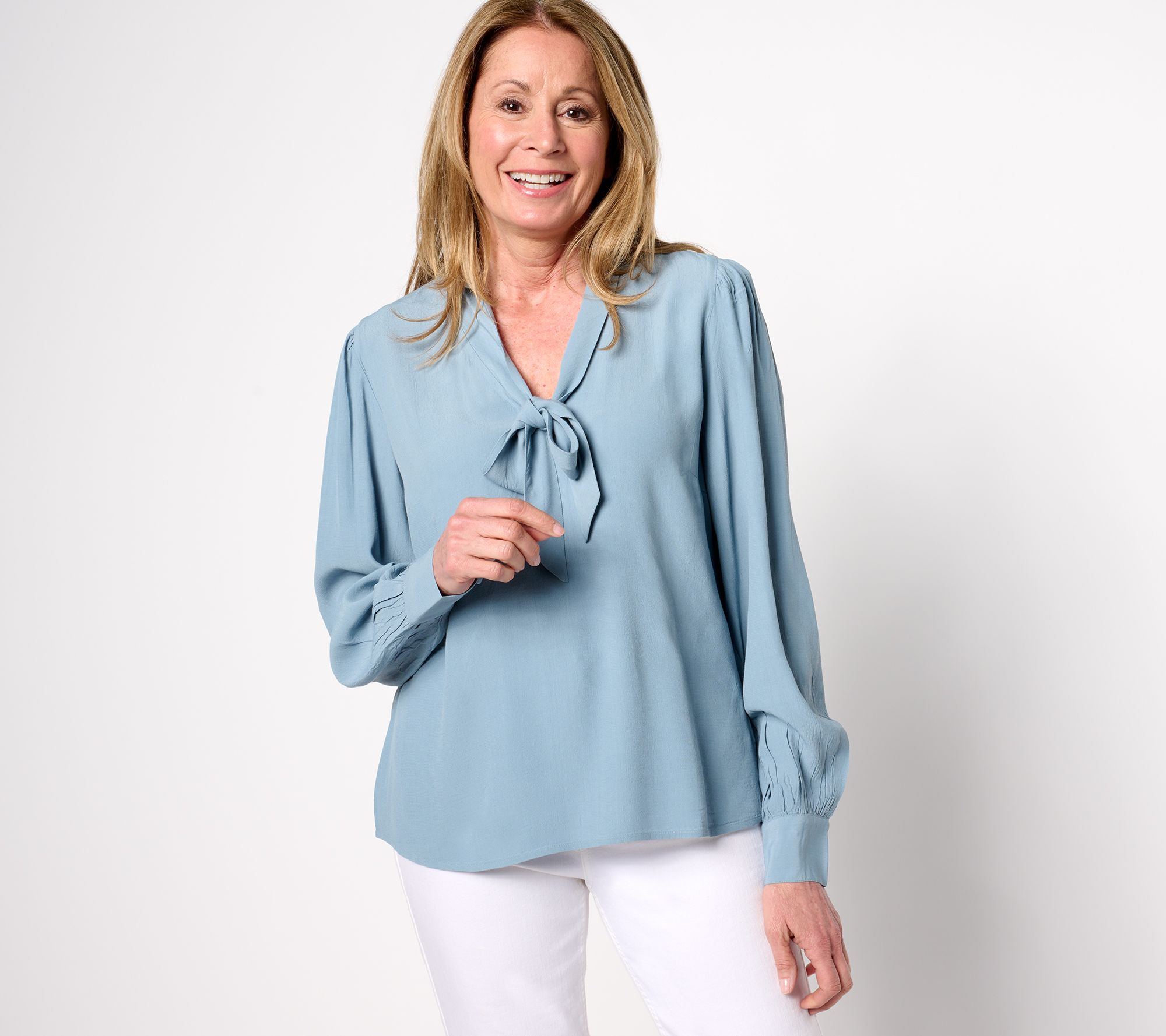 "As Is" Me by Jennie Garth Petra Tie Blouse