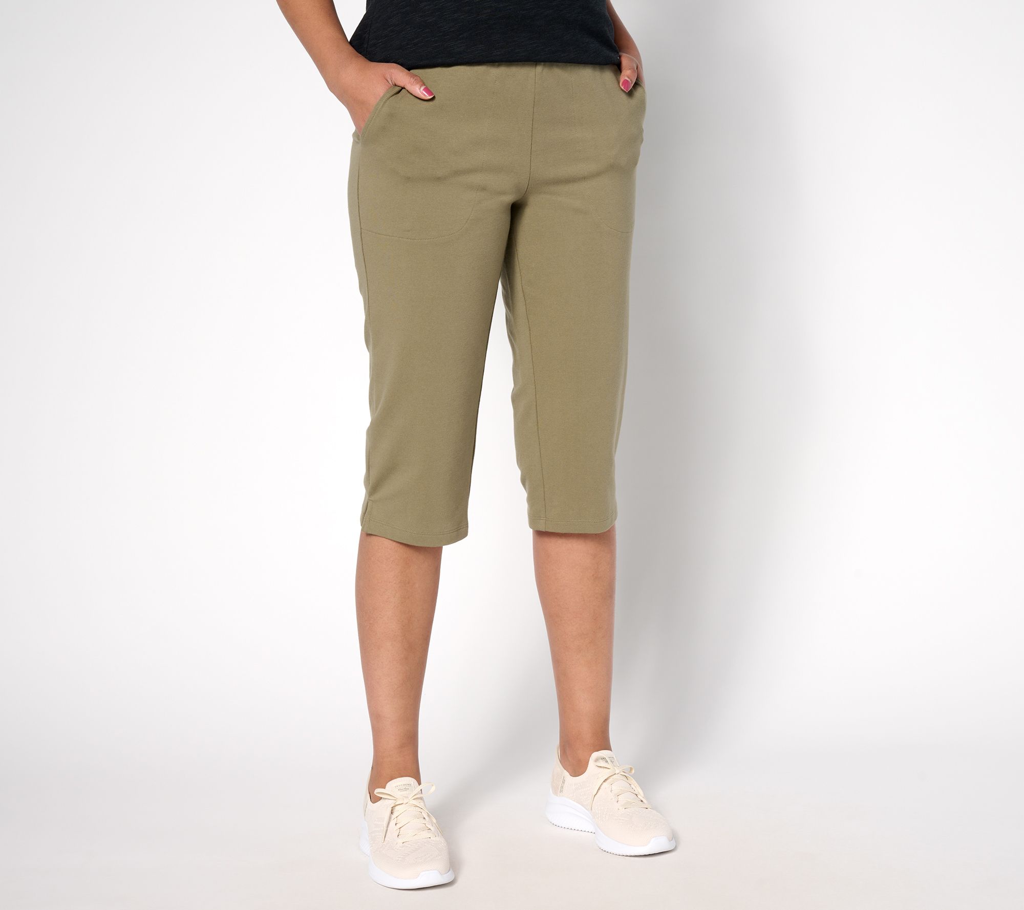 "As Is" Denim & Co. Regular Duo Stretch Skimmer with Pockets