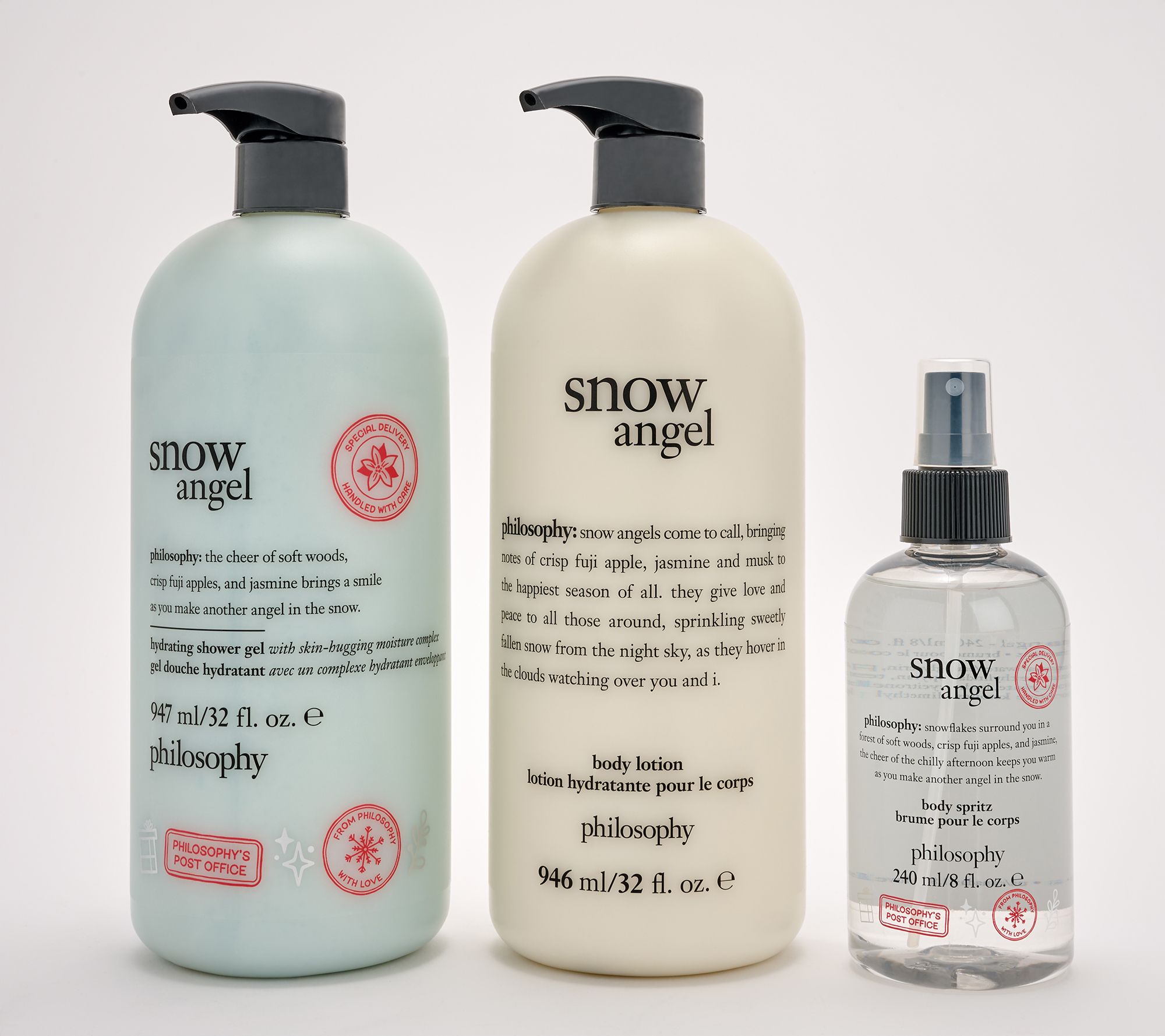 philosophy holiday edition snow angel body care layering trio