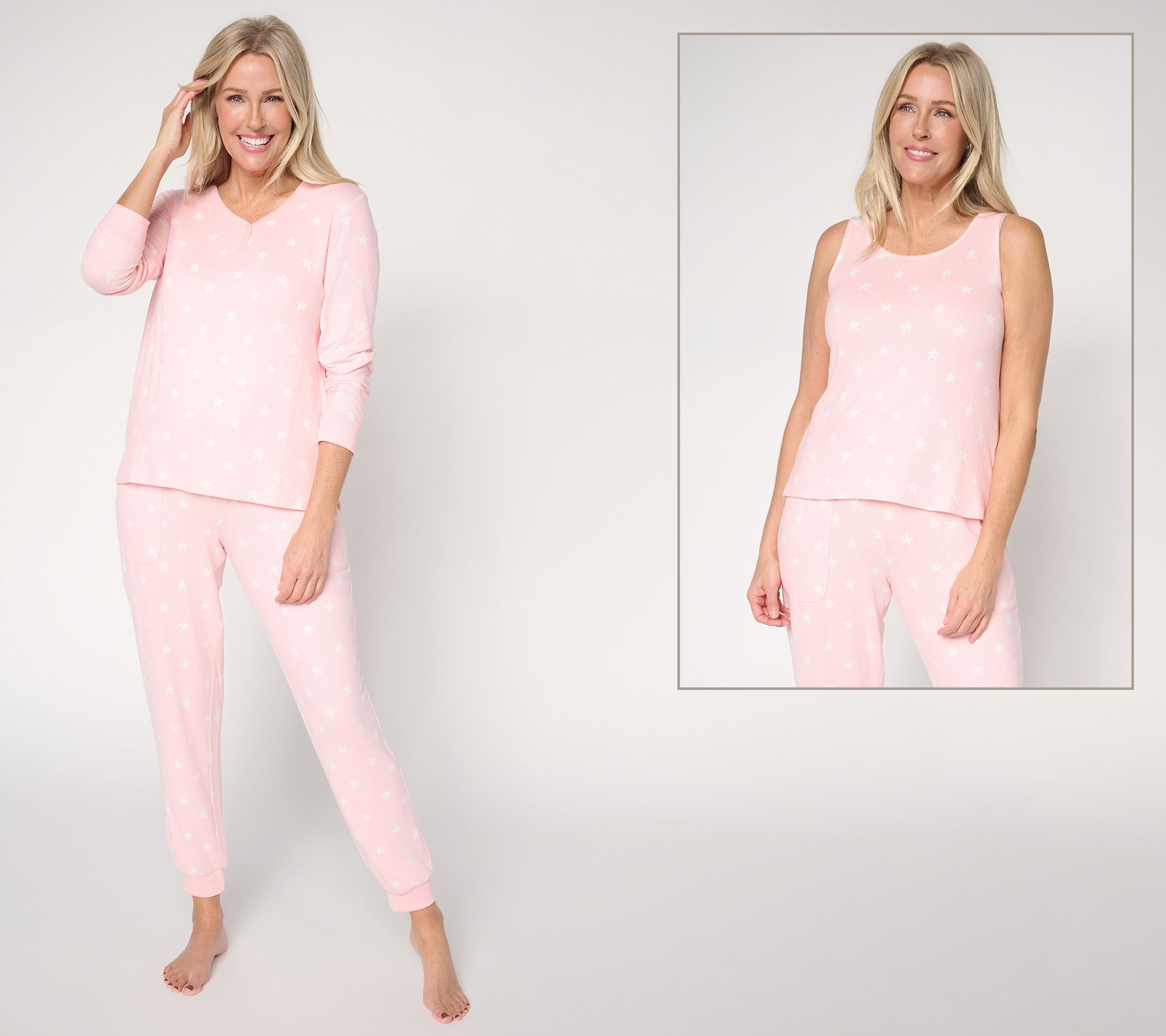 MUK LUKS Butterknit Henley, Tank, and Jogger Pajama Set