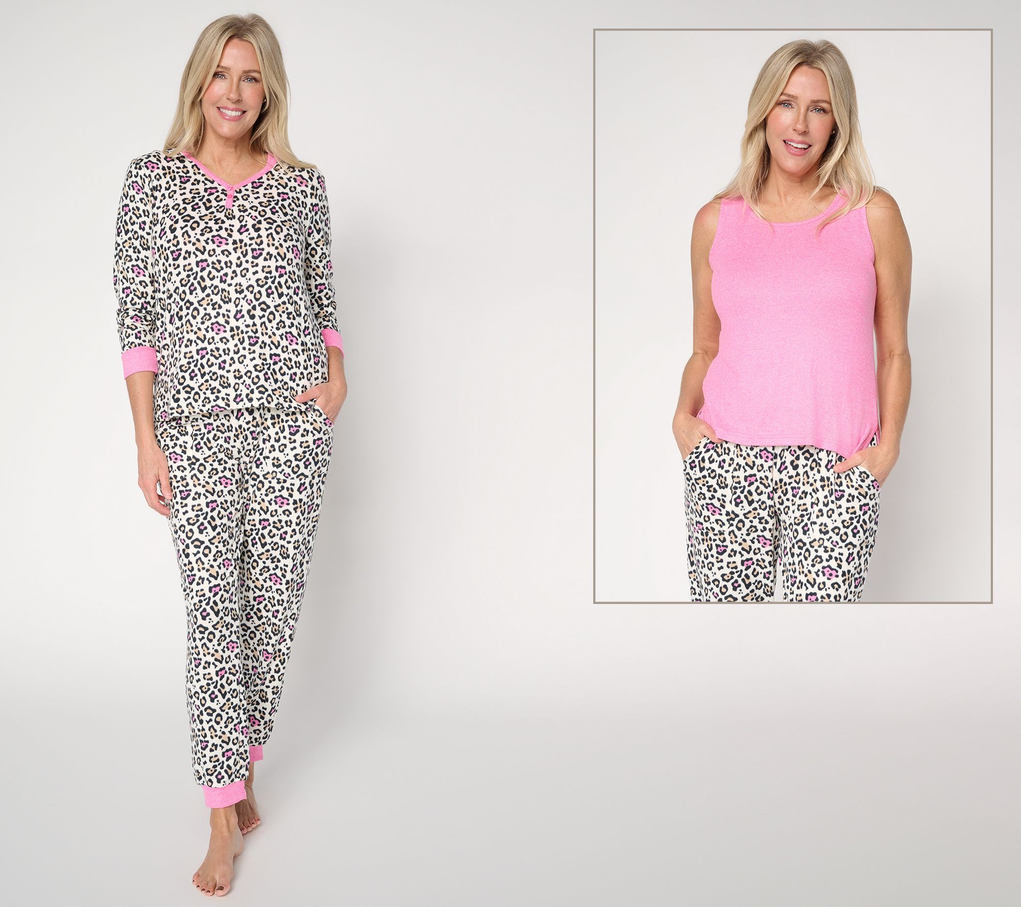 MUK LUKS Butterknit Henley, Tank, and Jogger Pajama Set