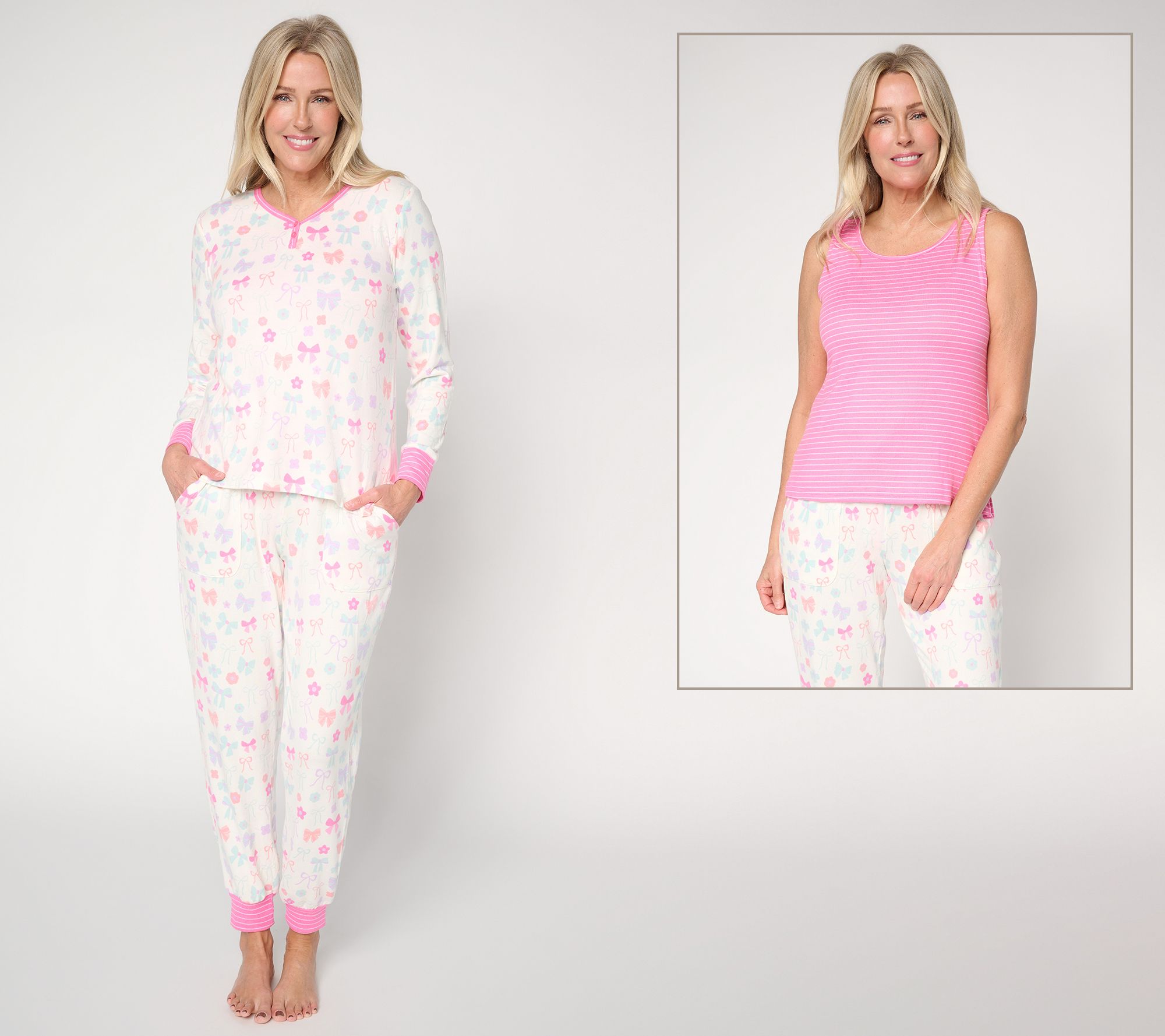 MUK LUKS Butterknit Henley, Tank, and Jogger Pajama Set