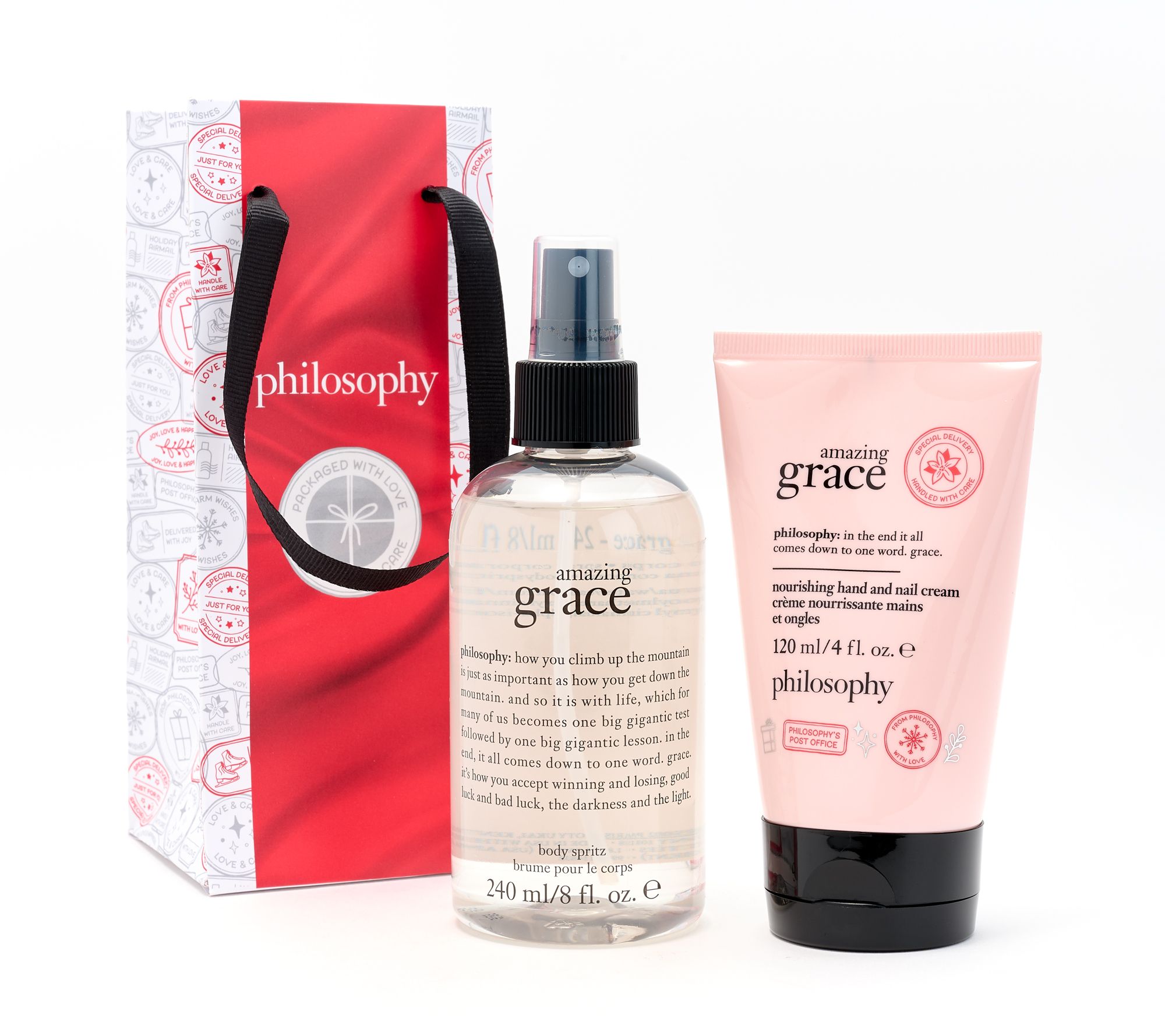 philosophy grace body spritz 8oz & hand cream 4oz w/ gift bag