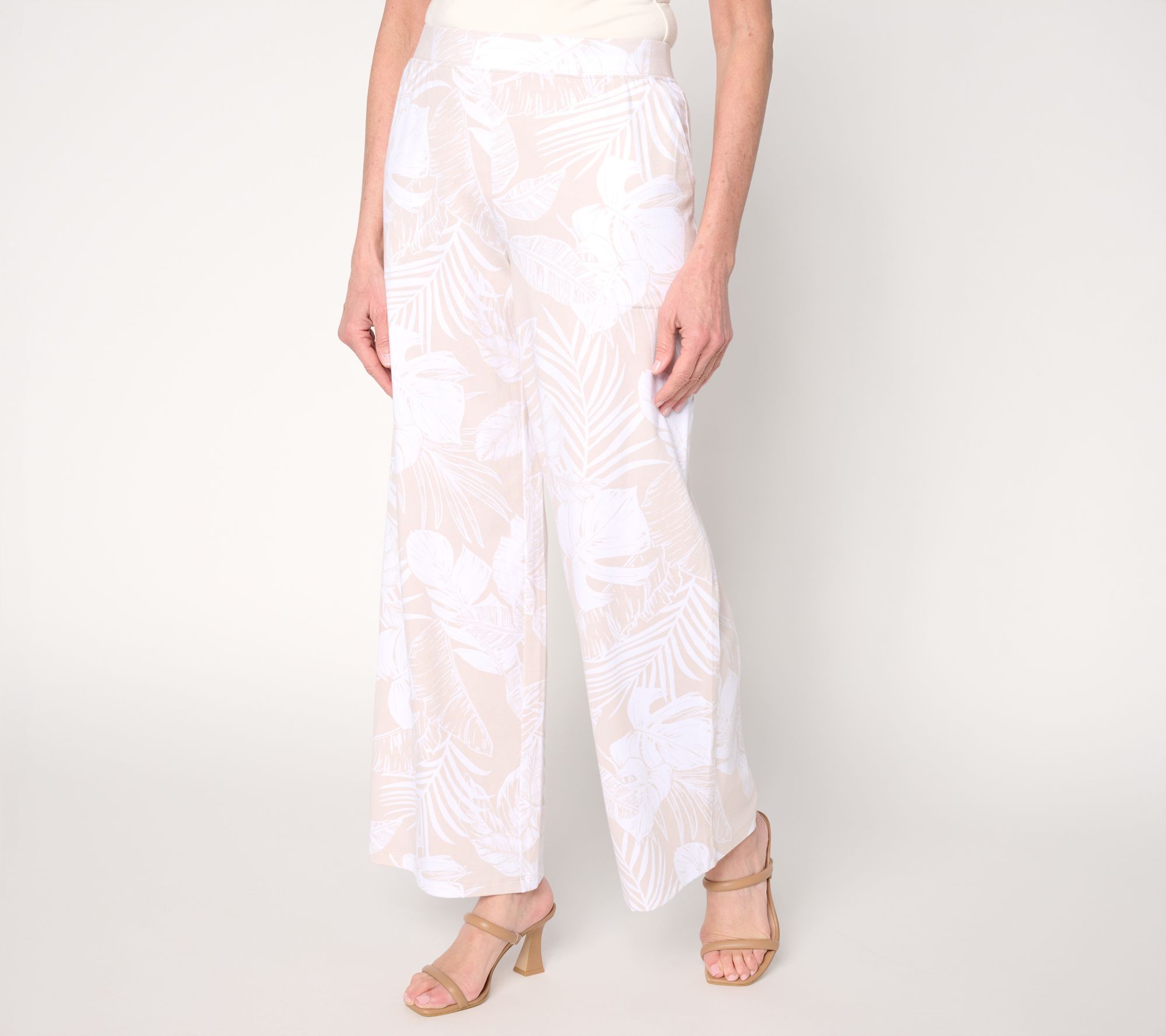 Denim & Co. Tall Beach Jersey Full Length Wide Leg Pants