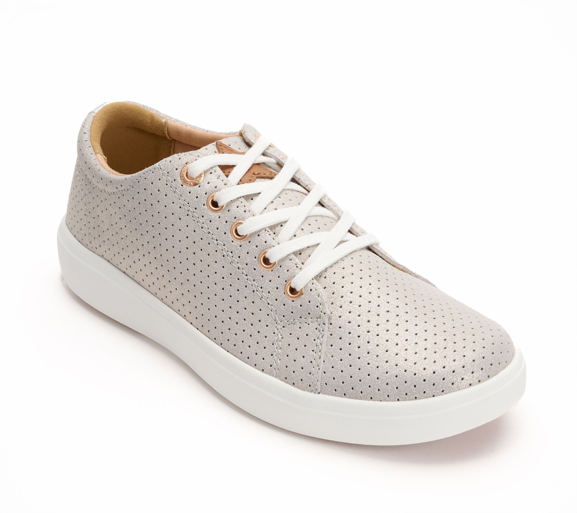 Revitalign Orthotic Shimmer Suede Lace-Up Sneaker - Montauk Star