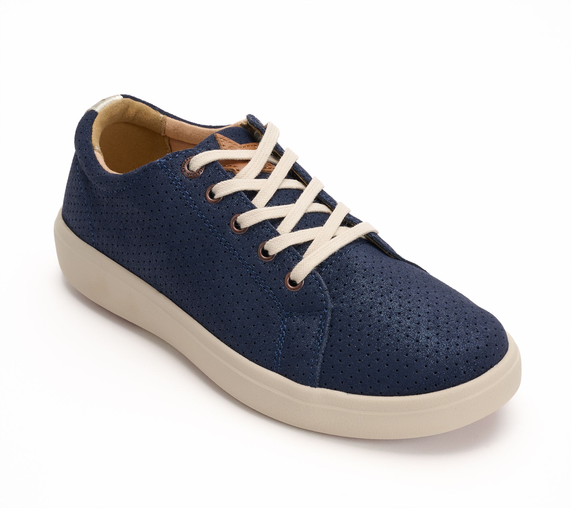 Revitalign Orthotic Shimmer Suede Lace-Up Sneaker - Montauk Star