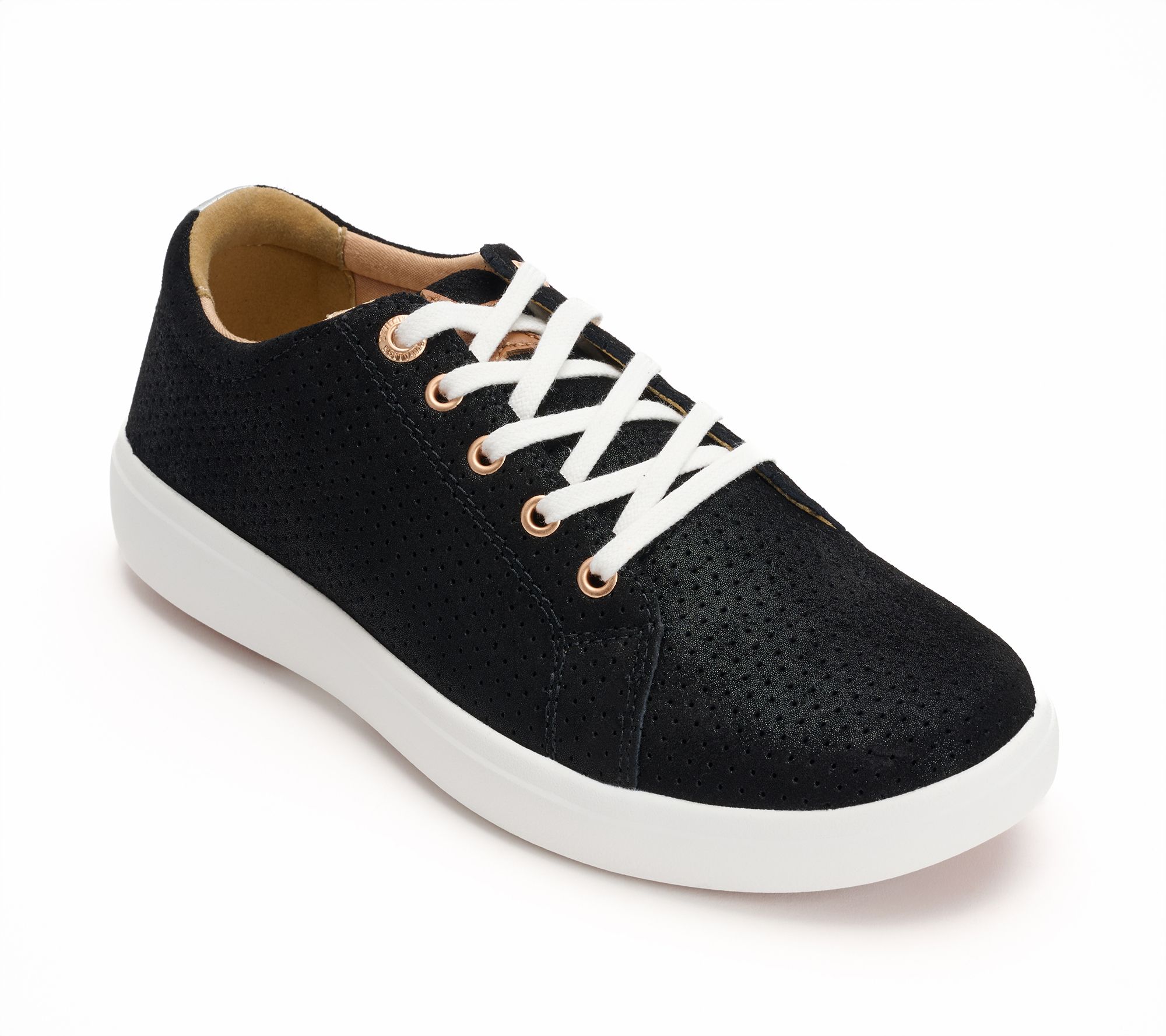 Revitalign Orthotic Shimmer Suede Lace-Up Sneaker - Montauk Star