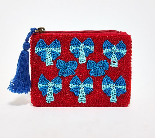 America & Beyond Embellished Bow Coin Pouch