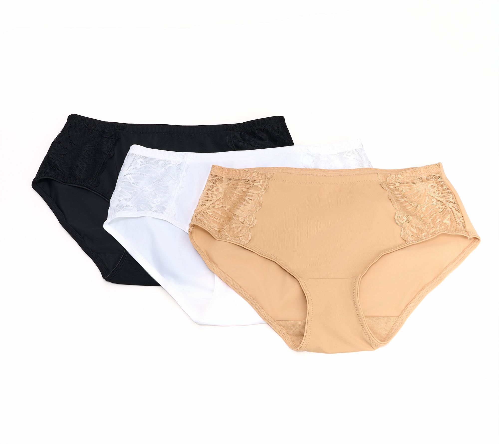 Breezies Soft Support Lace Brief Panty Set of 3