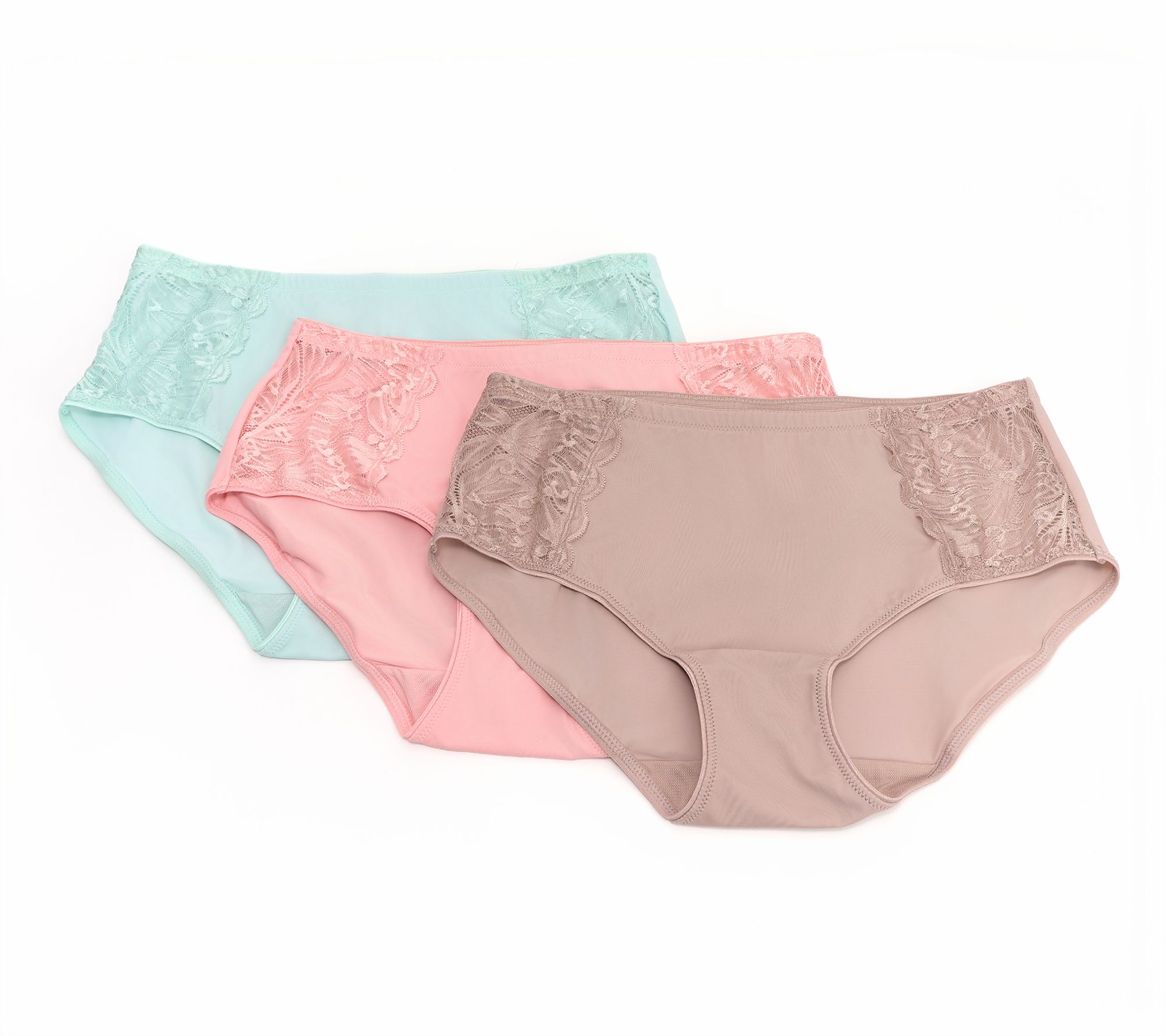 Breezies Soft Support Lace Brief Panty Set of 3