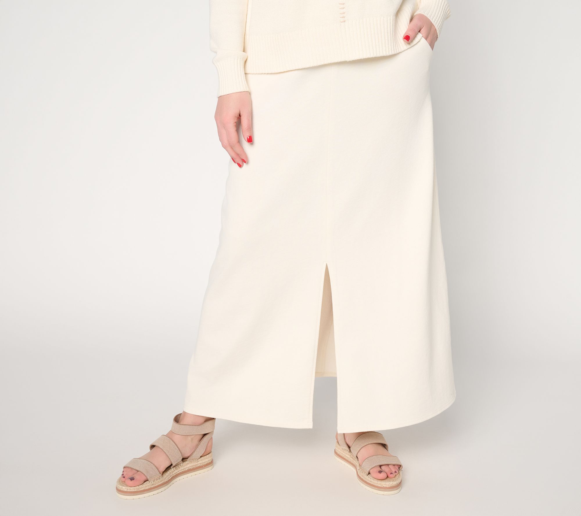 Peace Love World Pull On Skirt with Center Front Vent