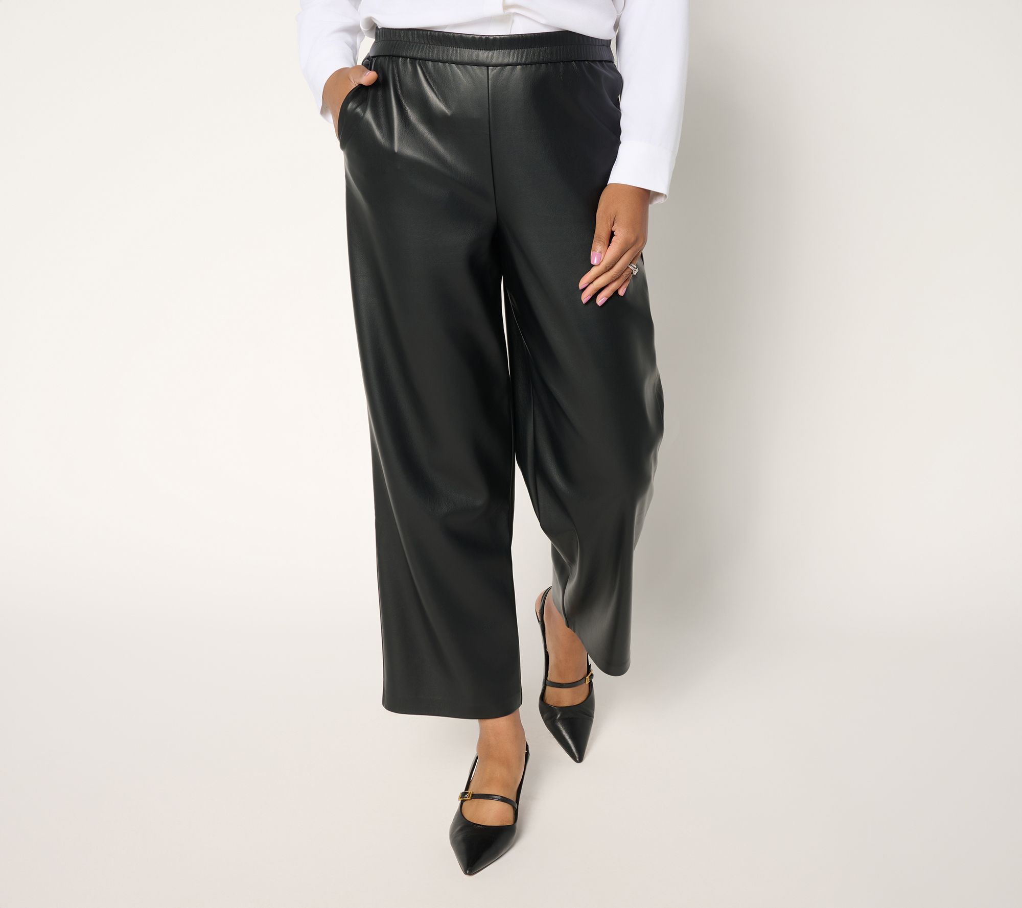 "As Is" Dennis Basso Reg Doeskin Pull On Pant with On Seam Pockets