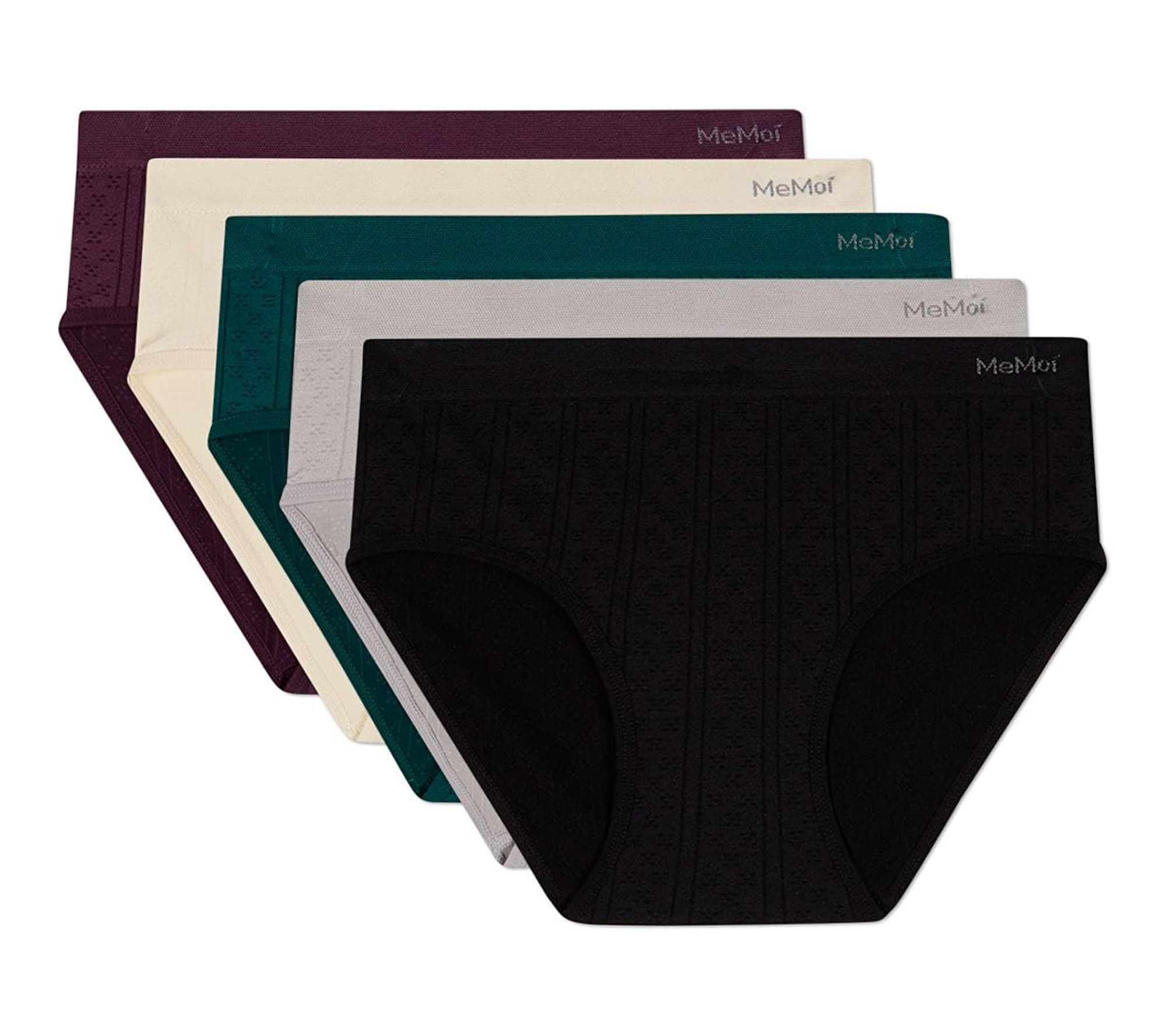 Women's Set of 5 Seamless Pointelle Tag-Free Briefs - Assorted