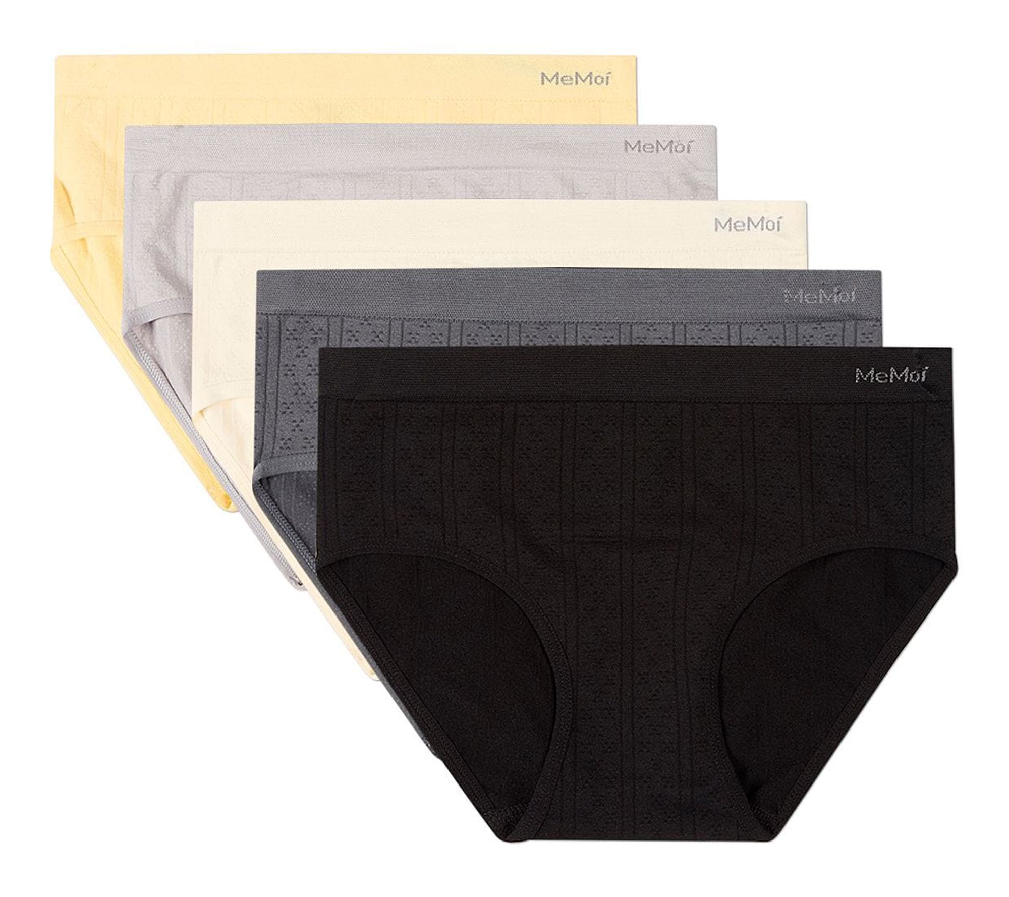 Women's Set of 5 Seamless Pointelle Tag-Free Briefs - Assorted