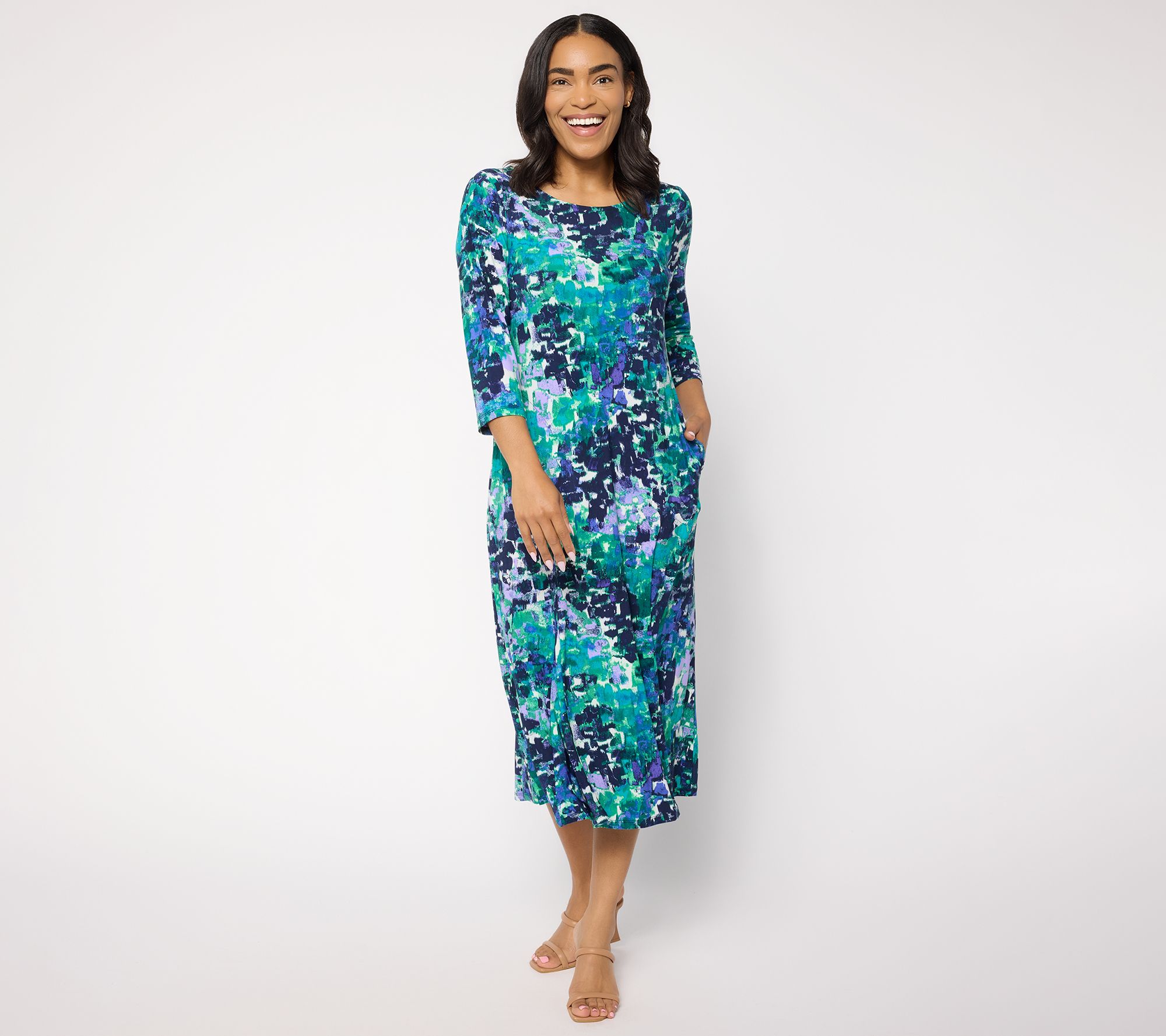 qvc dresses Susan Graver Every Day Liquid Knit Midi Dress Dresses | Maxi, Midi, Occasion