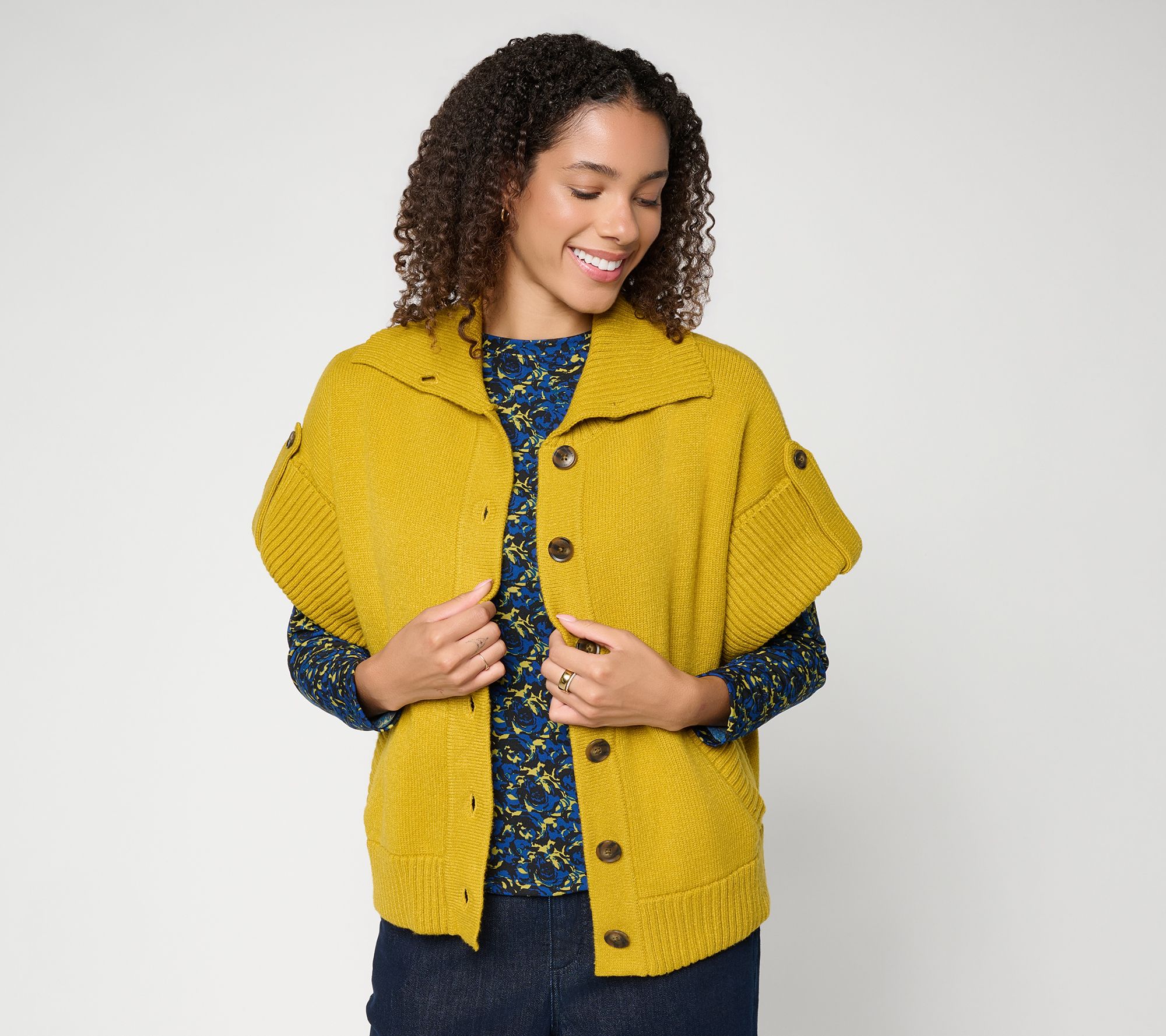 Carla Rockmore Collection Cap Sleeve Sweater Jacket