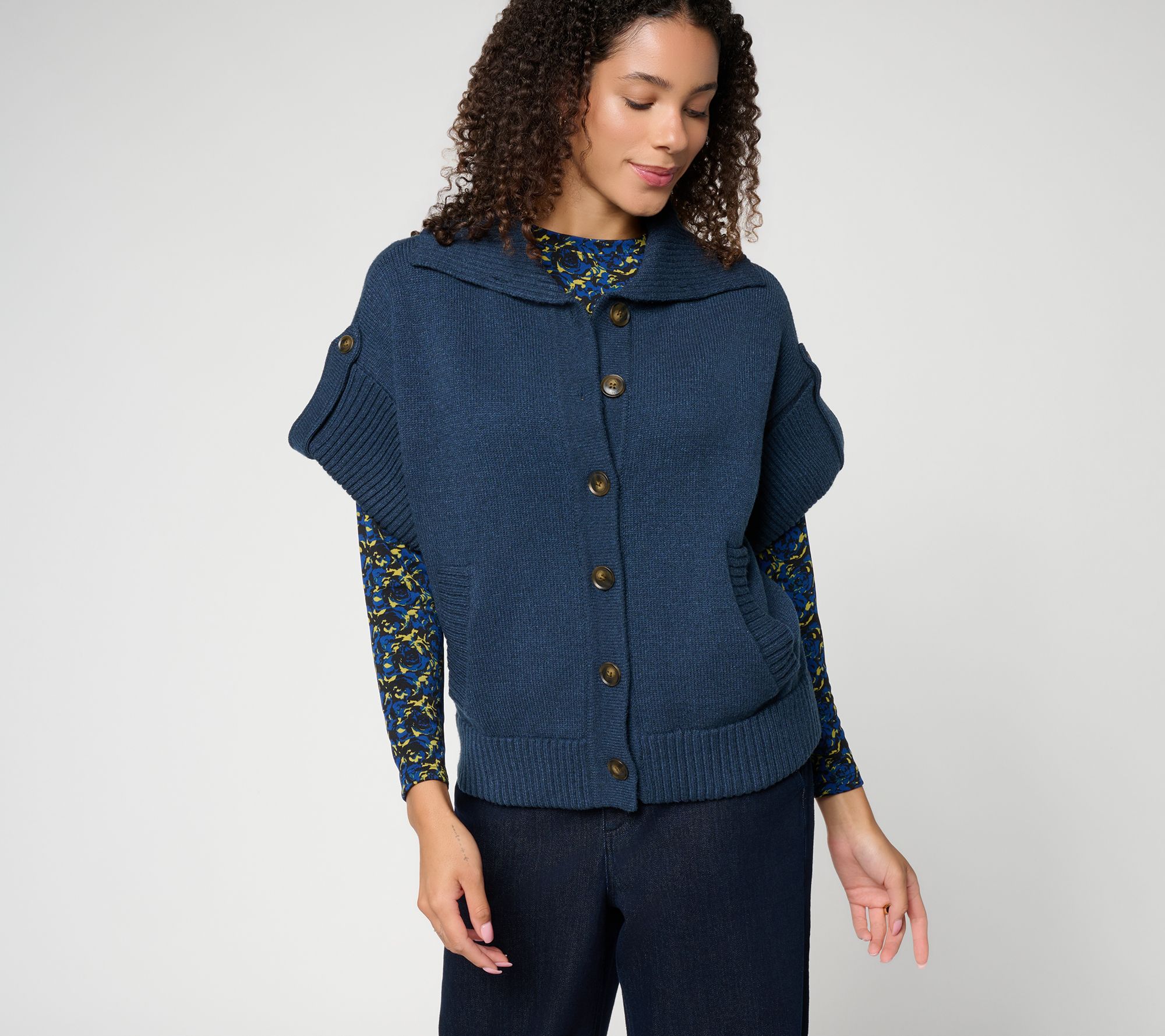 Carla Rockmore Collection Cap Sleeve Sweater Jacket