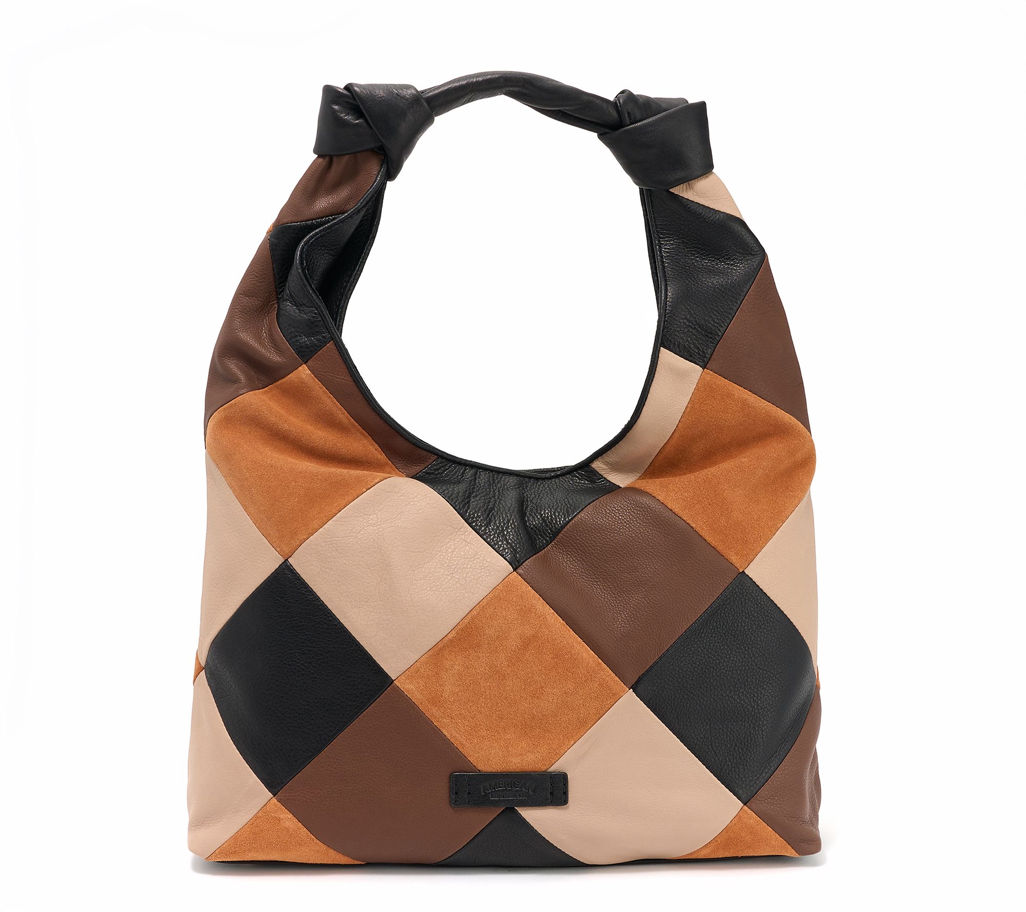 American Leather Co. Gables Suede Patchwork Knot Hobo