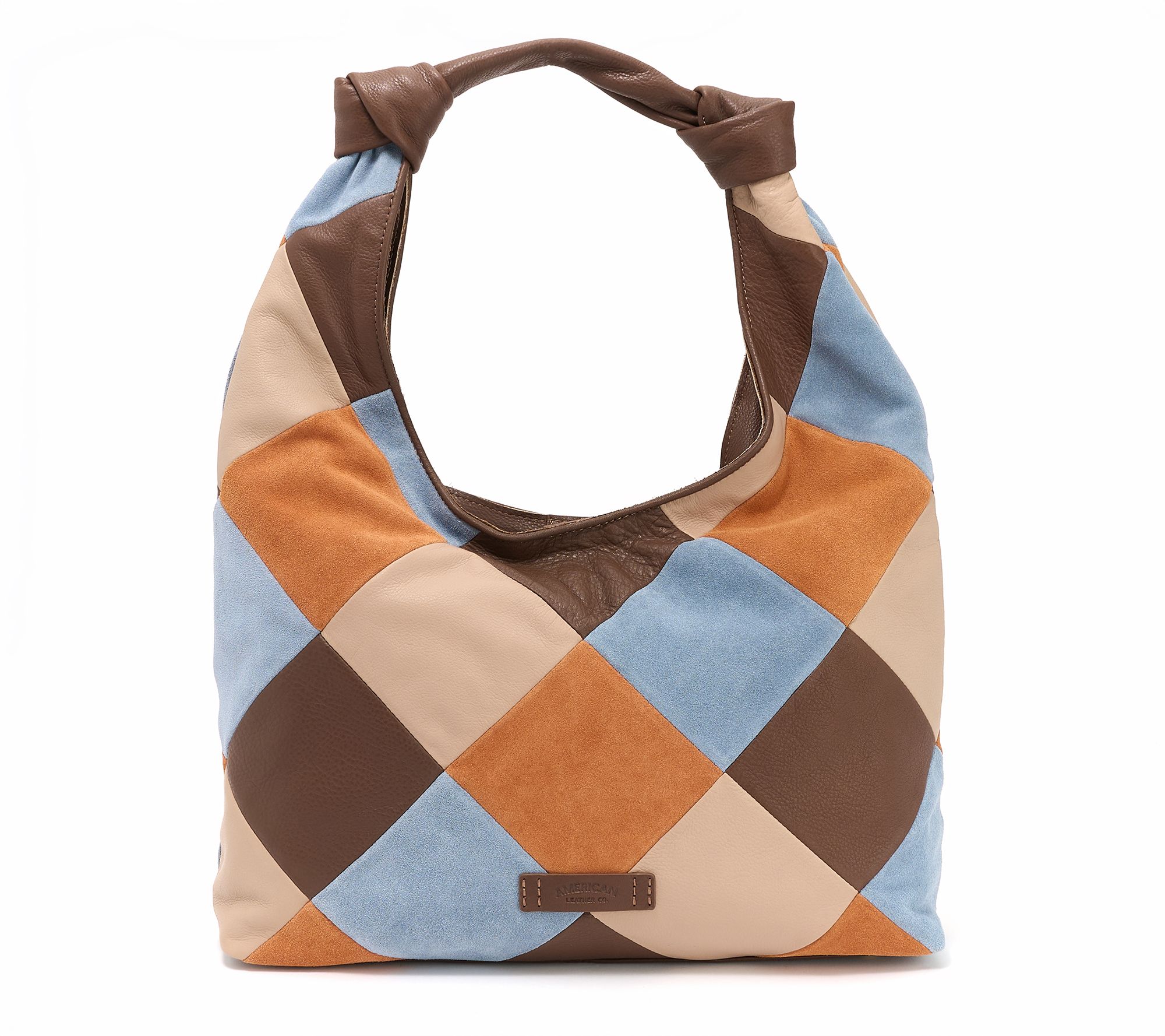 American Leather Co. Gables Suede Patchwork Knot Hobo