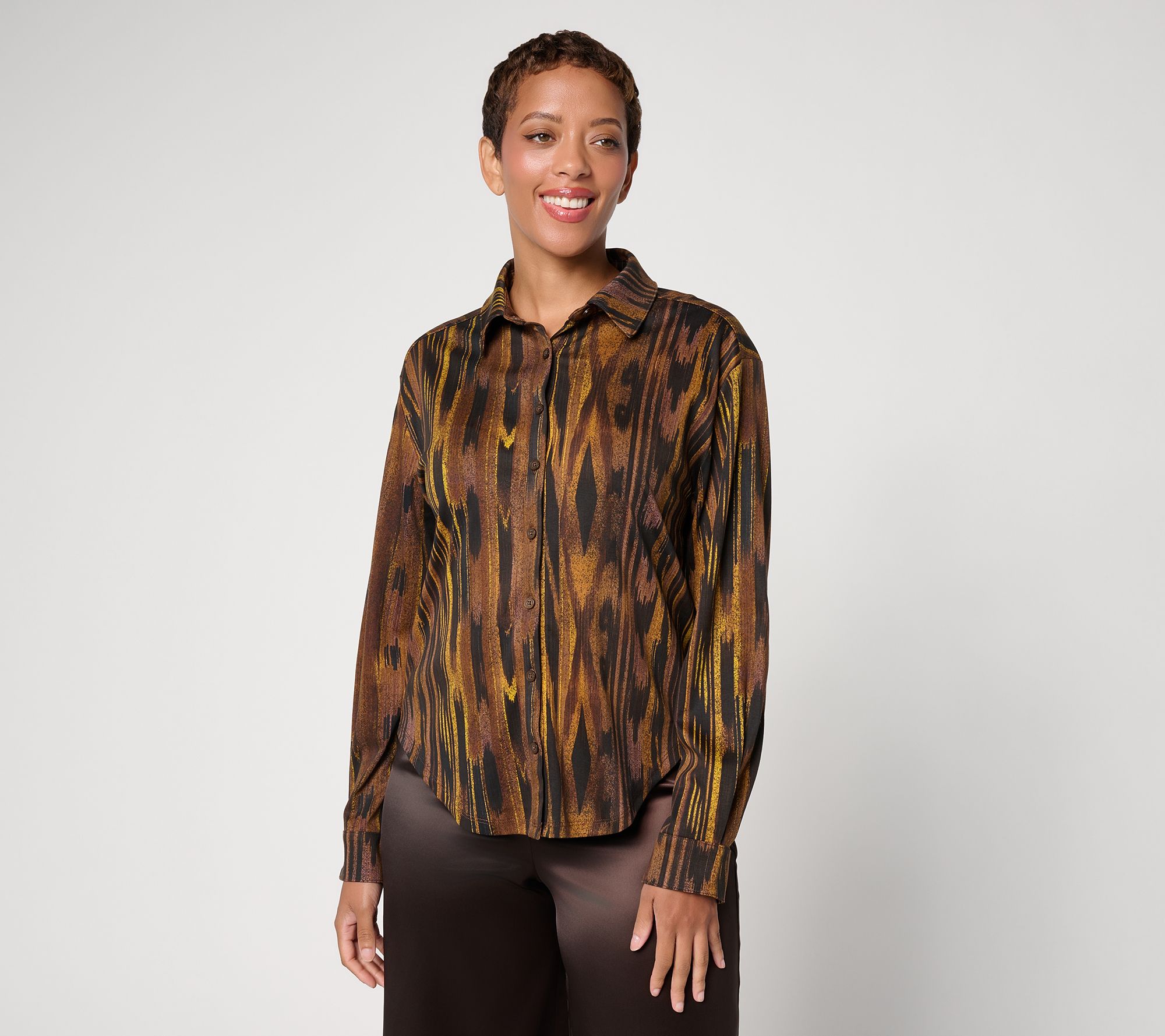 Carla Rockmore Collection Printed Silky Interlock Shirt
