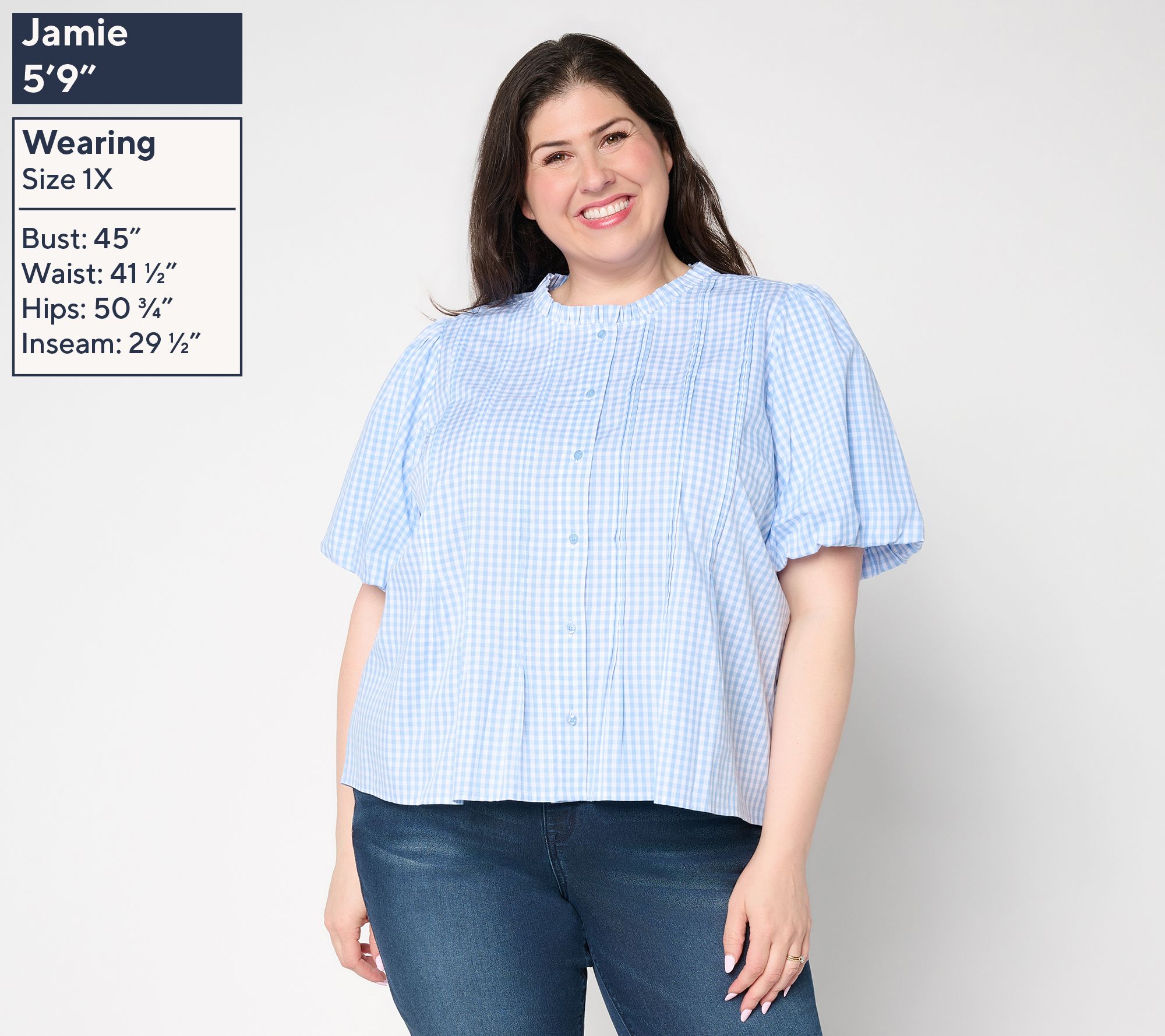 Felt Denim by Laurie Felt Voile Ruffle Top | QVC