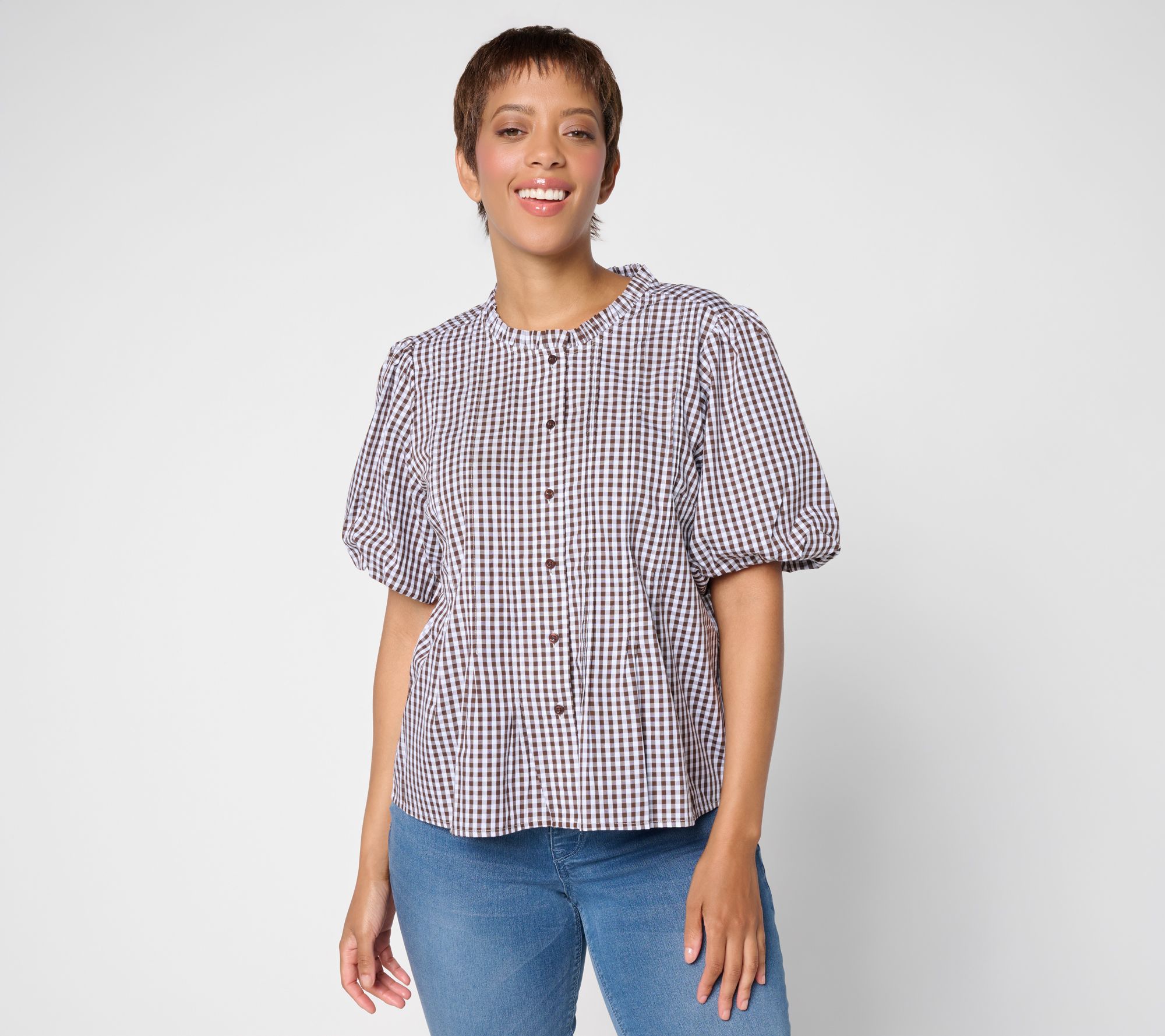 Felt Denim by Laurie Felt Voile Ruffle Top