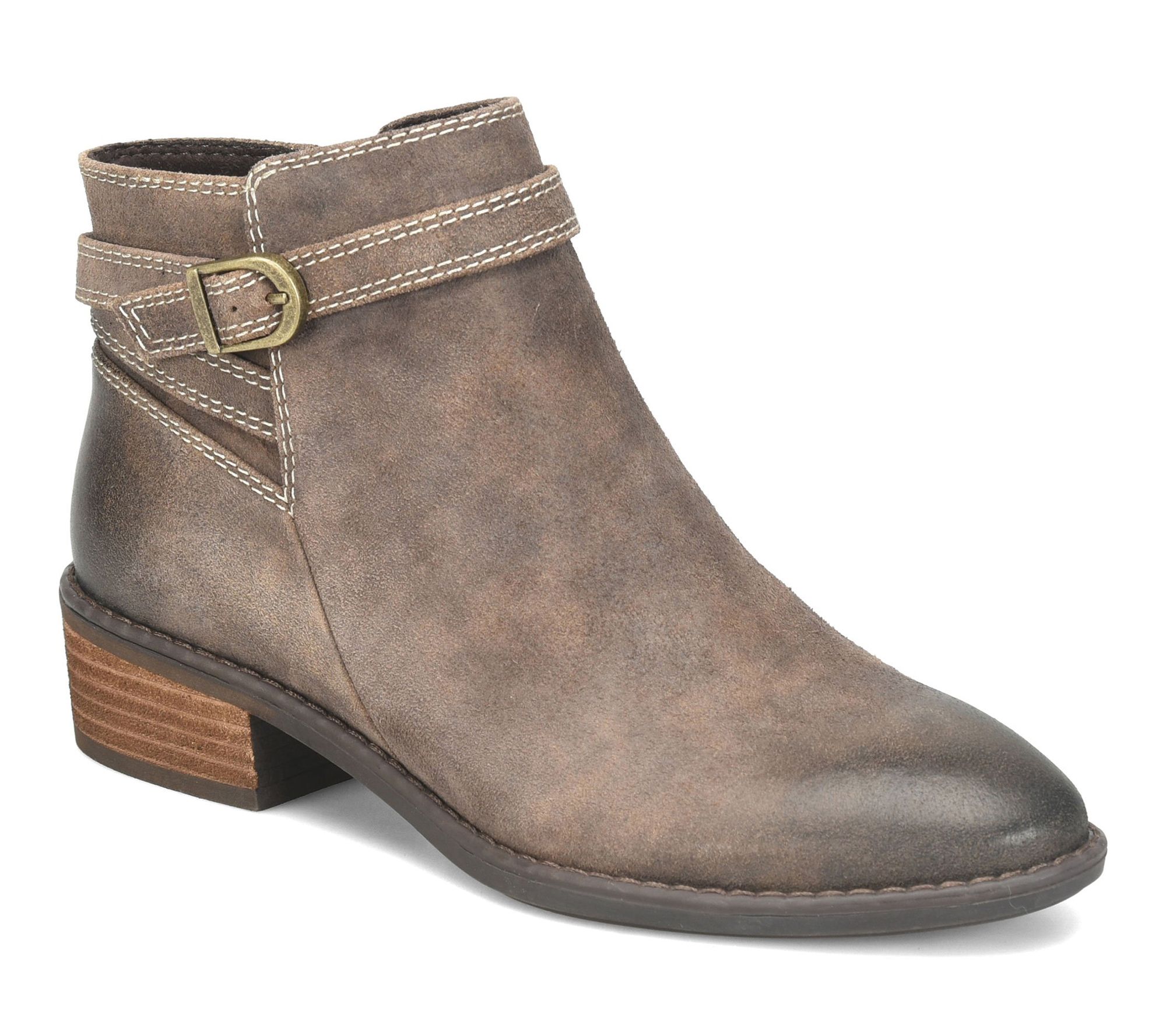 Comfortiva Buckled Leather Moto Bootie - Cherryl