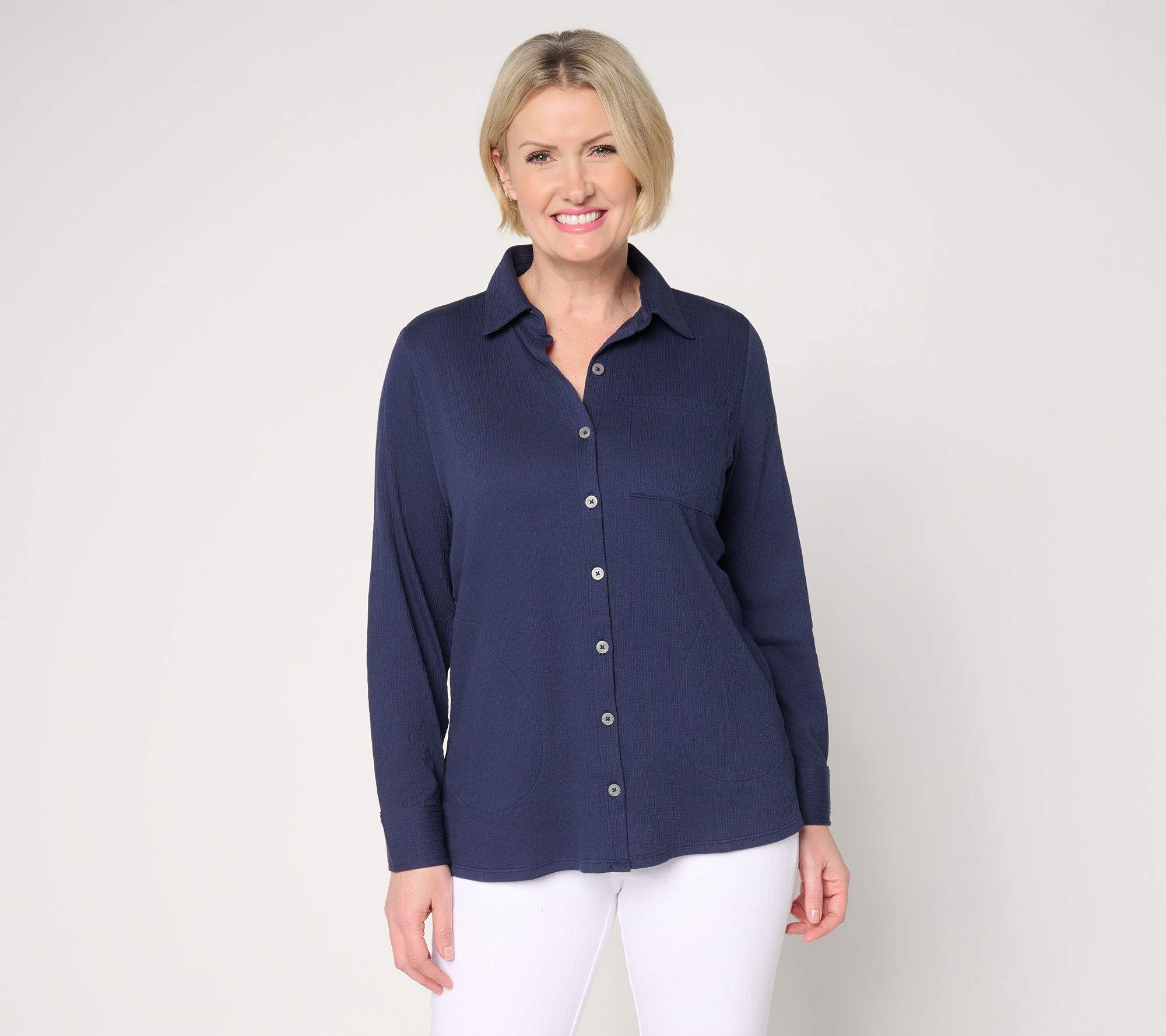 "As Is" Belle by Kim Gravel Reg Packabelle Big Shirt with Pockets