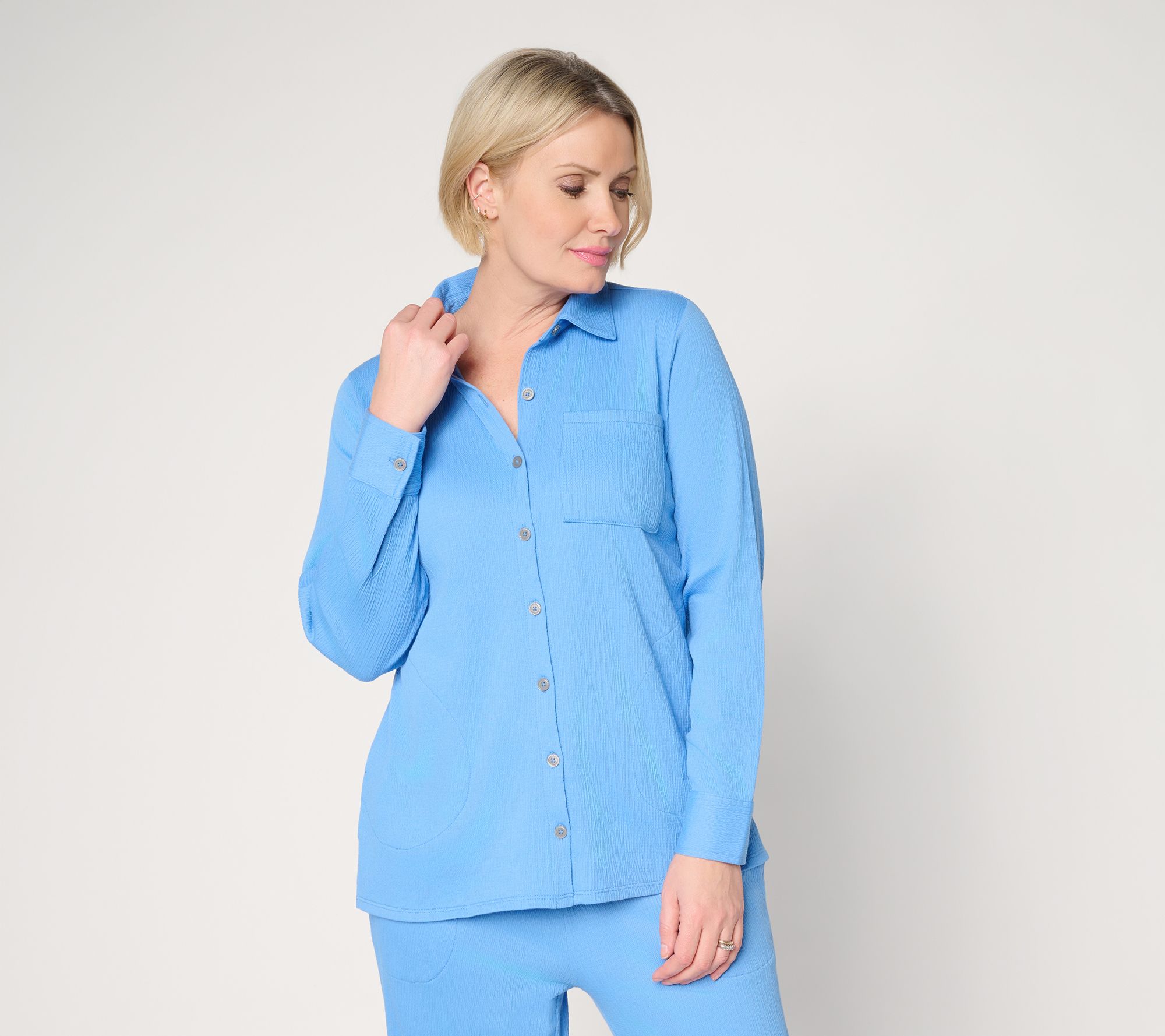 "As Is" Belle by Kim Gravel Reg Packabelle Big Shirt with Pockets